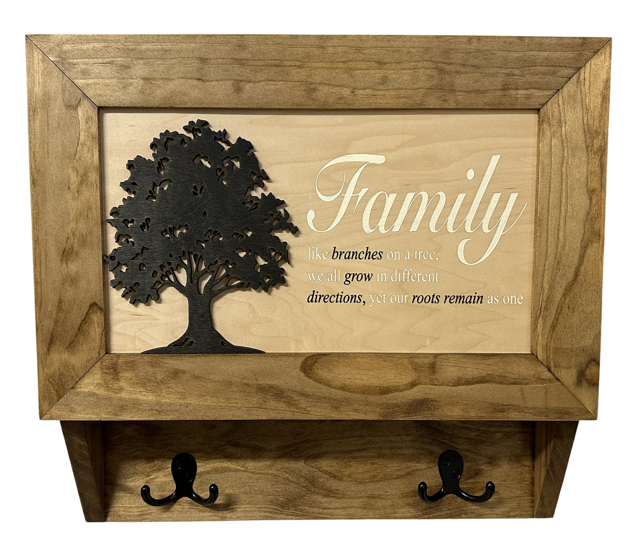 Family Tree Gun Safe Coat Rack Wooden Hidden Gun Cabinet Front View