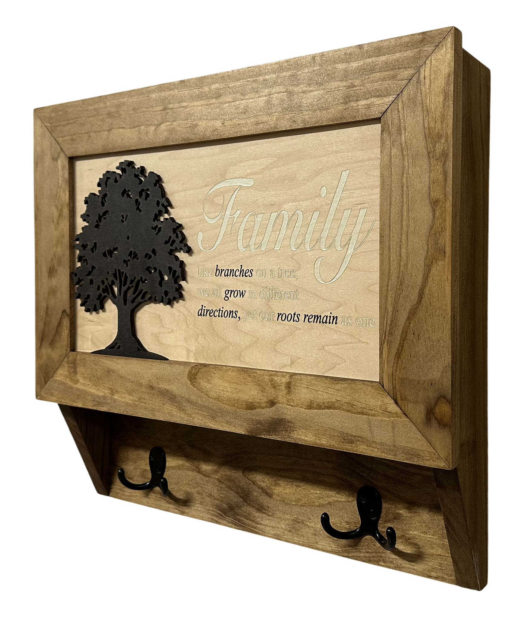 Family Tree Gun Safe Coat Rack Wooden Hidden Gun Cabinet with side view
