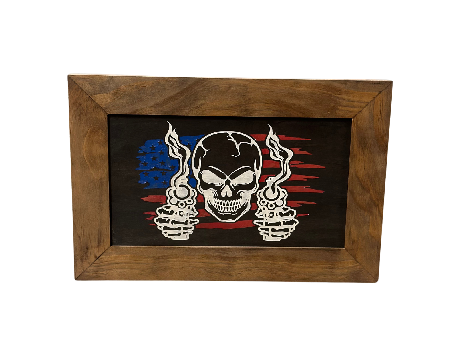 Flag Skull Wall Mounted Decorative Hidden Gun Cabinet | Bellewood Designs