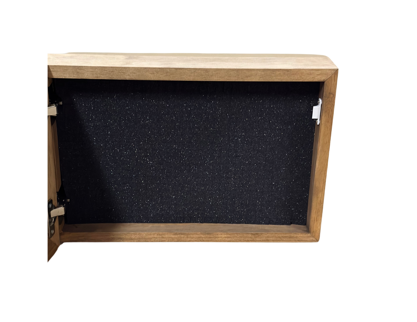 Flag Skull Wall Mounted Decorative Hidden Gun Cabinet full open view