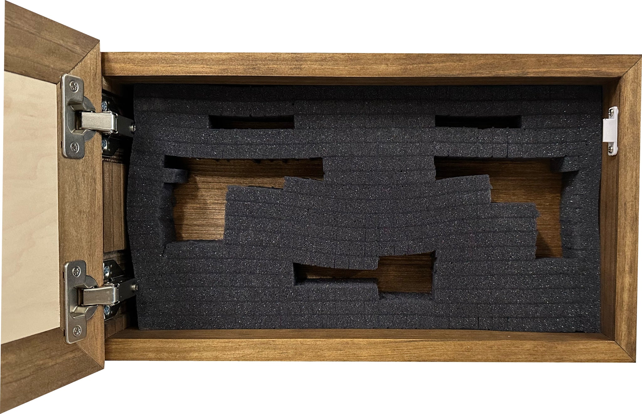 Floral Theme Hidden Gun Safe Wall Cabinet inside look