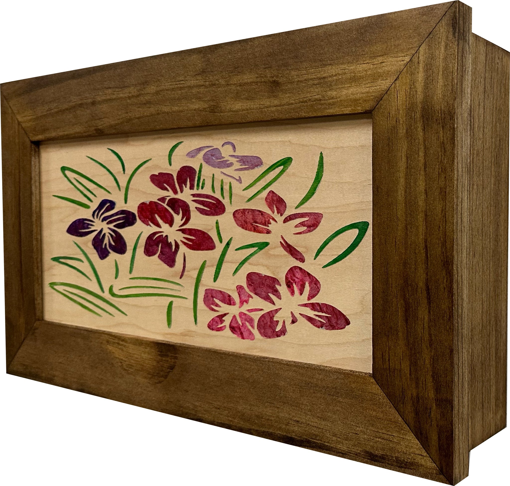 Floral Theme Hidden Gun Safe Wall Cabinet side look