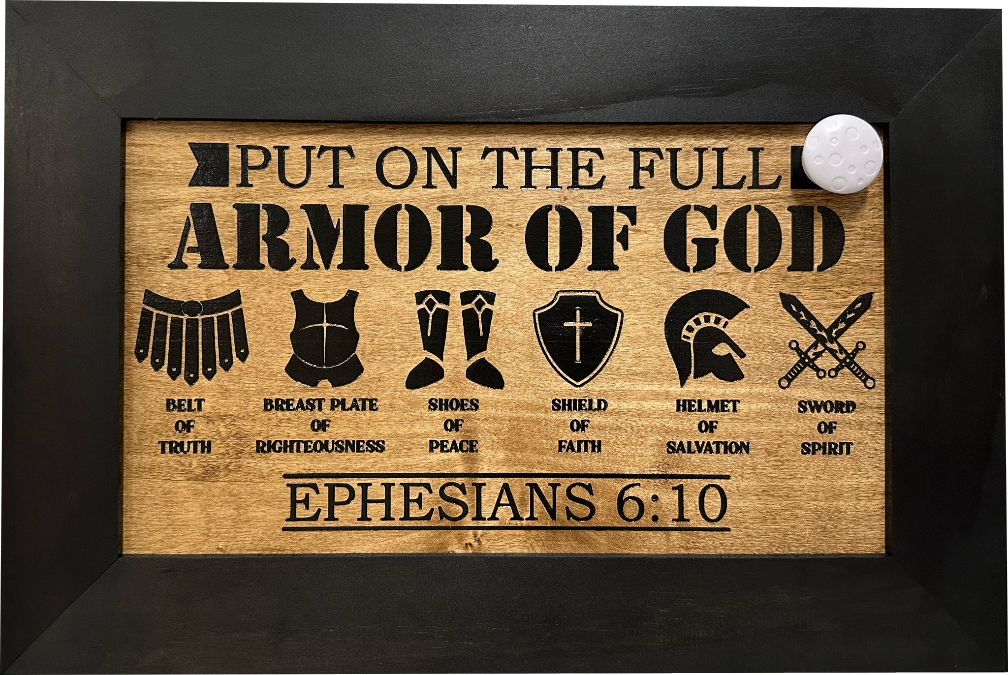 Full Armor of God Ephesians 6:10 Hidden Gun Storage Cabinet with key