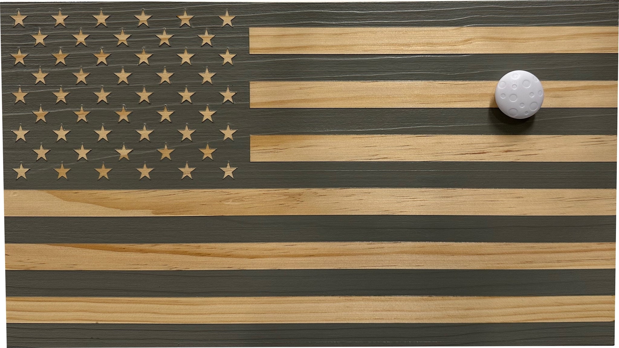 Gray American Flag Decorative Wall-Mounted Gun Cabinet with key