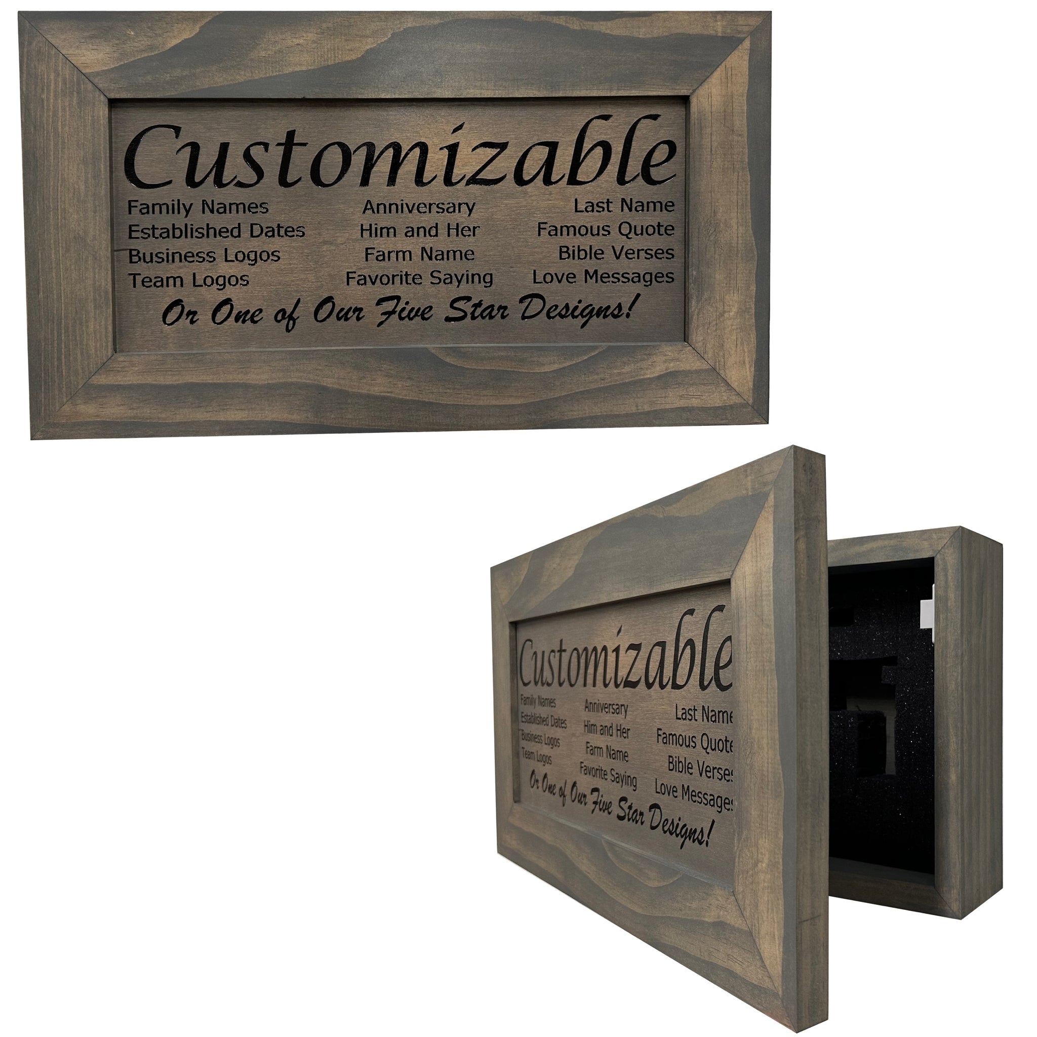 Gray Customizable Hidden Gun Safe Wall Decoration