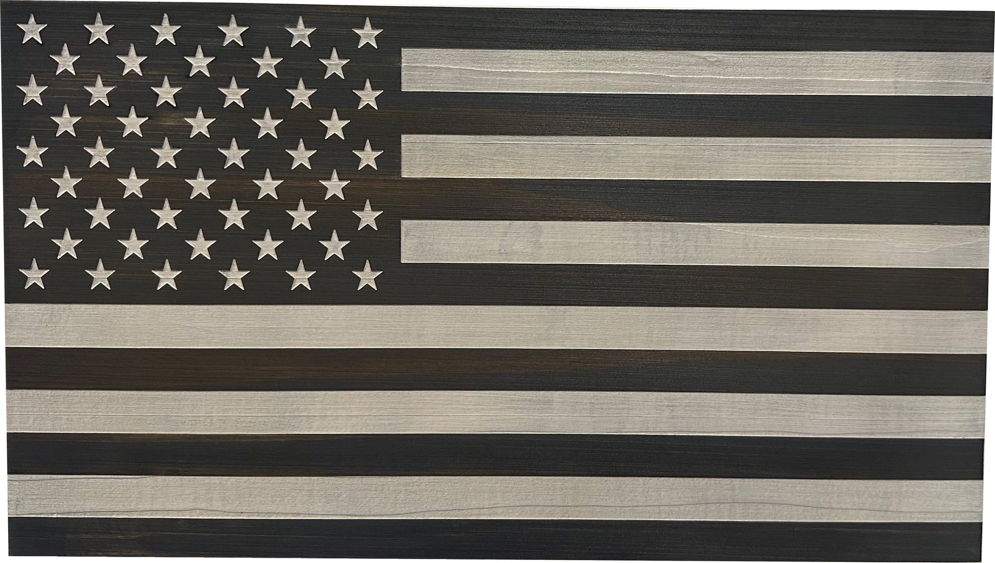 Gray & White American Flag Decorative Wall-Mounted Gun Cabinet close look