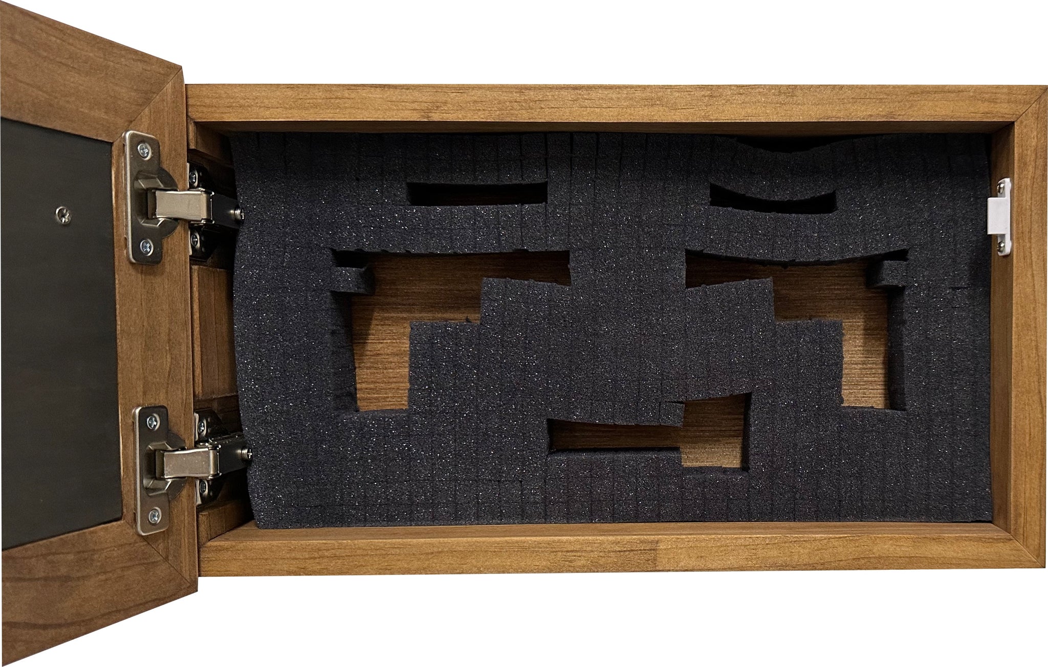 Heron Cattails Wall Hidden Gun Safe | Concealed Storage full open