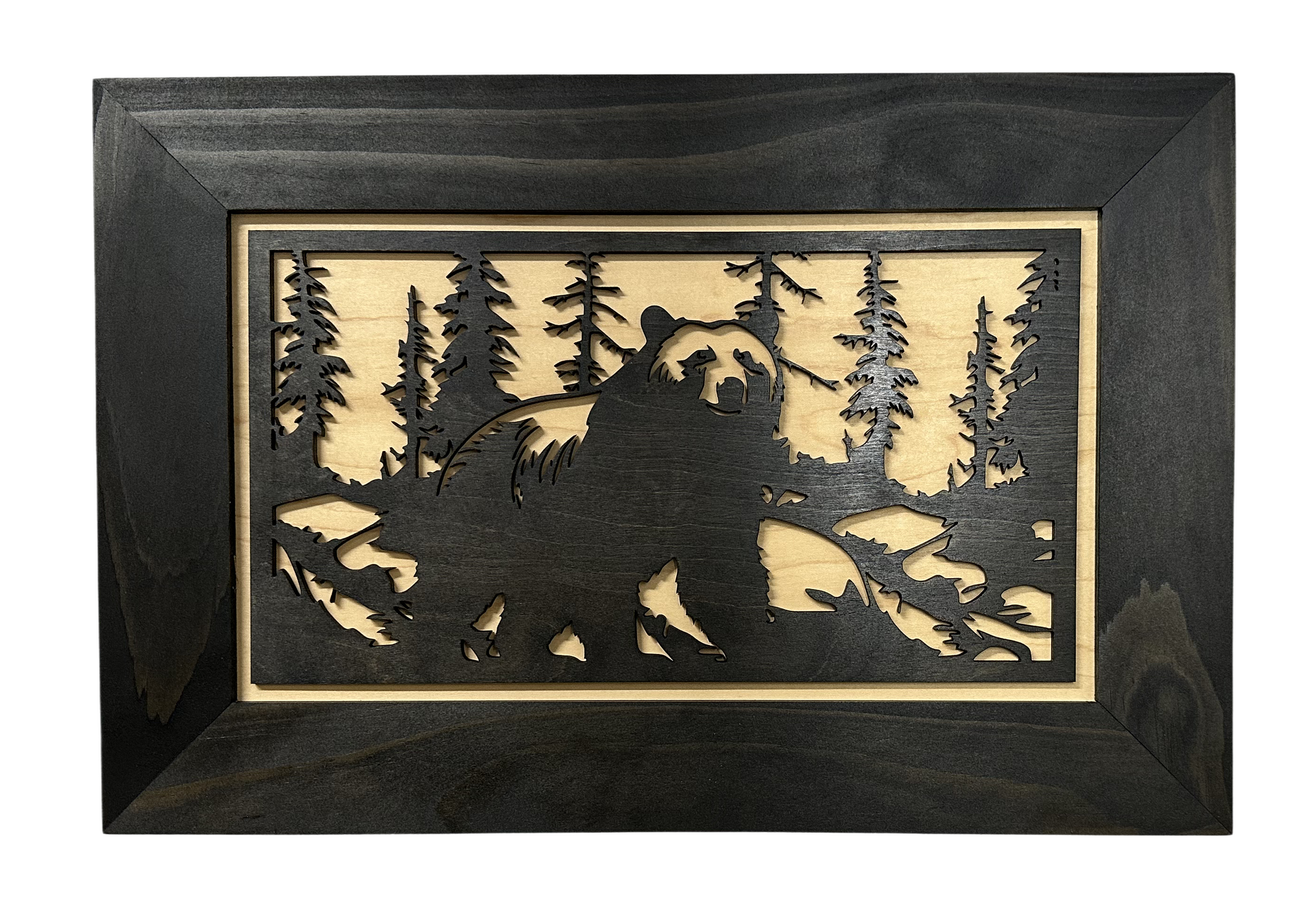 Hidden Black Bear Wall-Mounted Hidden Gun Cabinet close view