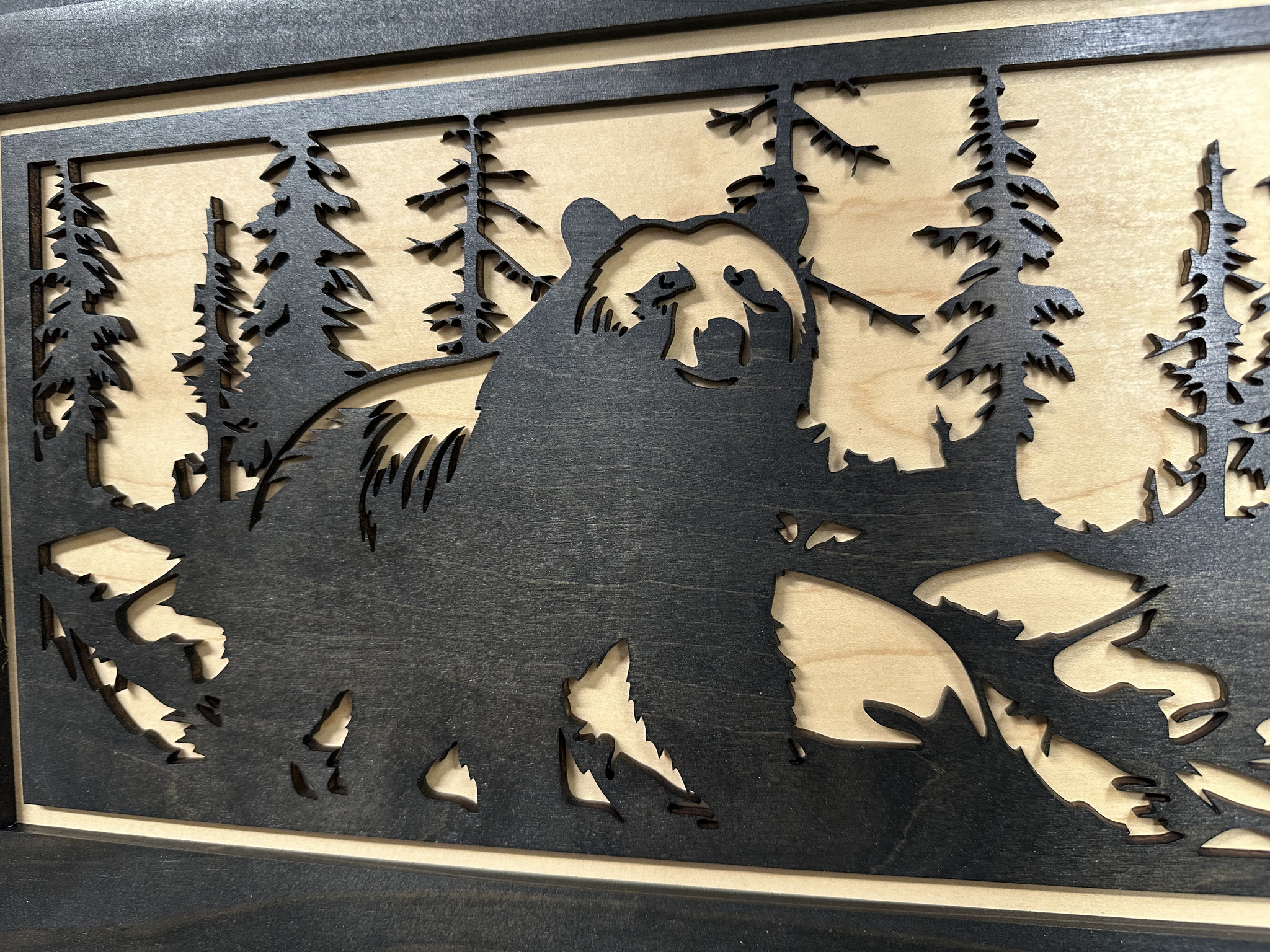 Hidden Black Bear Wall-Mounted Hidden Gun Cabinet front look