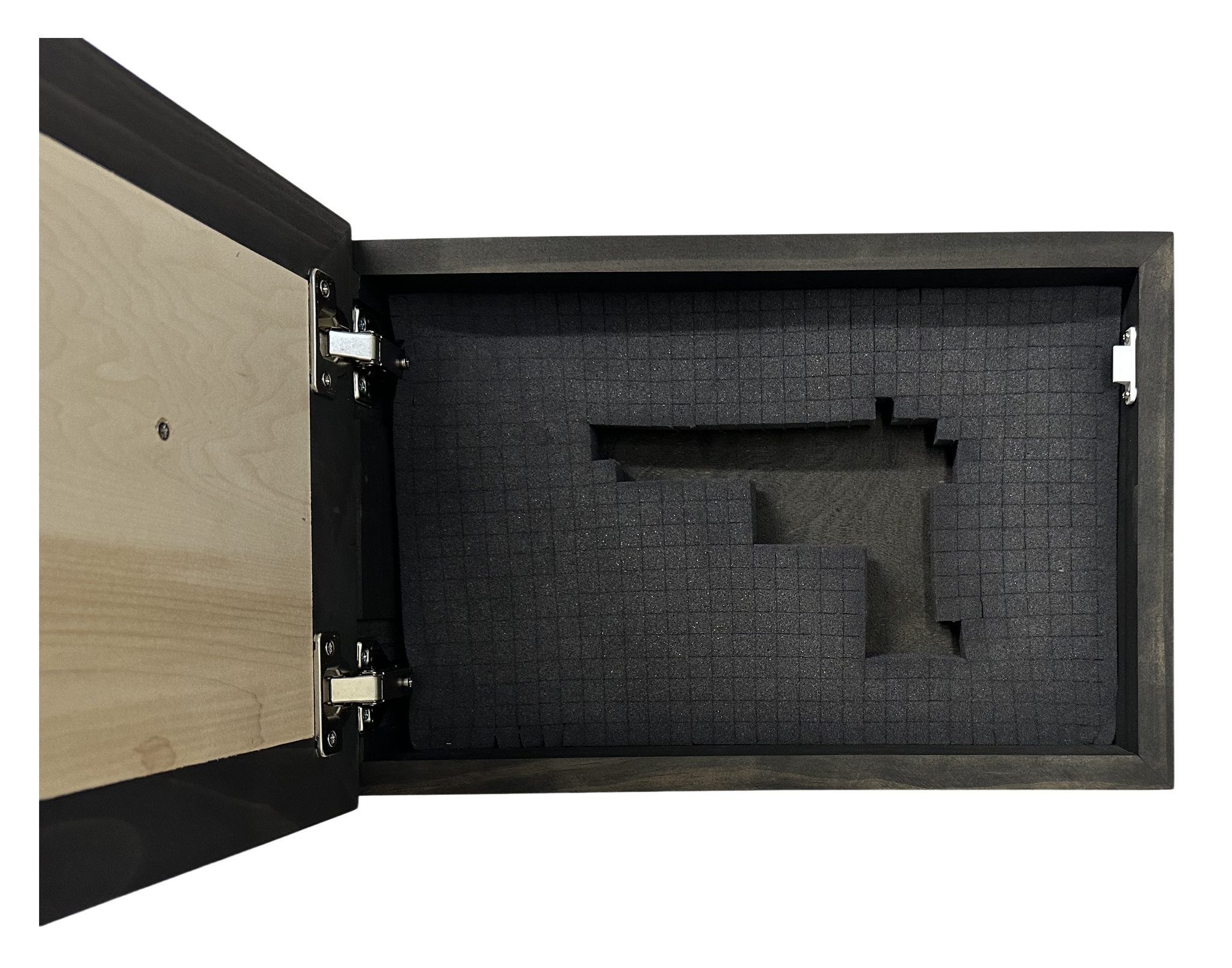 Hidden Black Bear Wall-Mounted Hidden Gun Cabinet with full open view