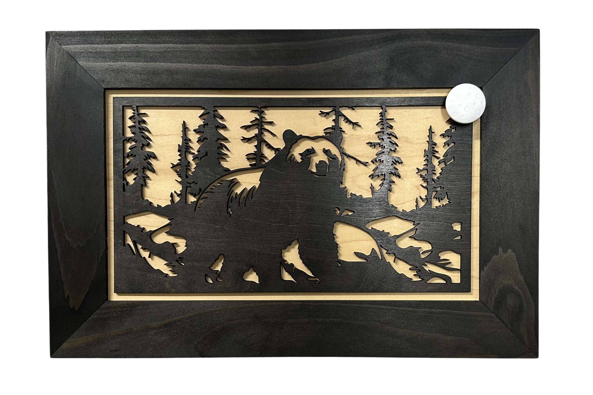 Hidden Black Bear Wall-Mounted Hidden Gun Cabinet with magnetic key