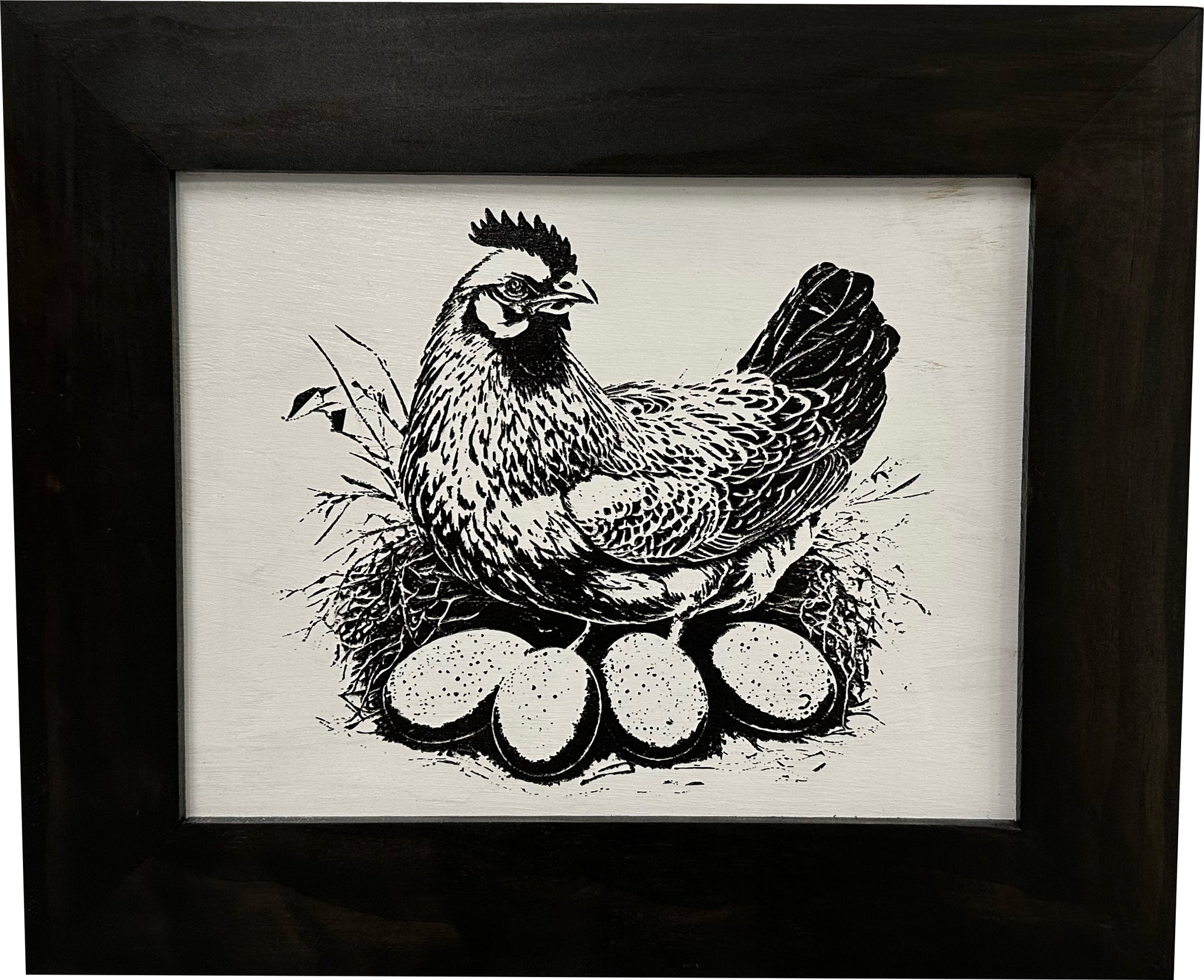 Hidden Gun Safe Recessed In Wall Farmhouse Chicken And Eggs front view