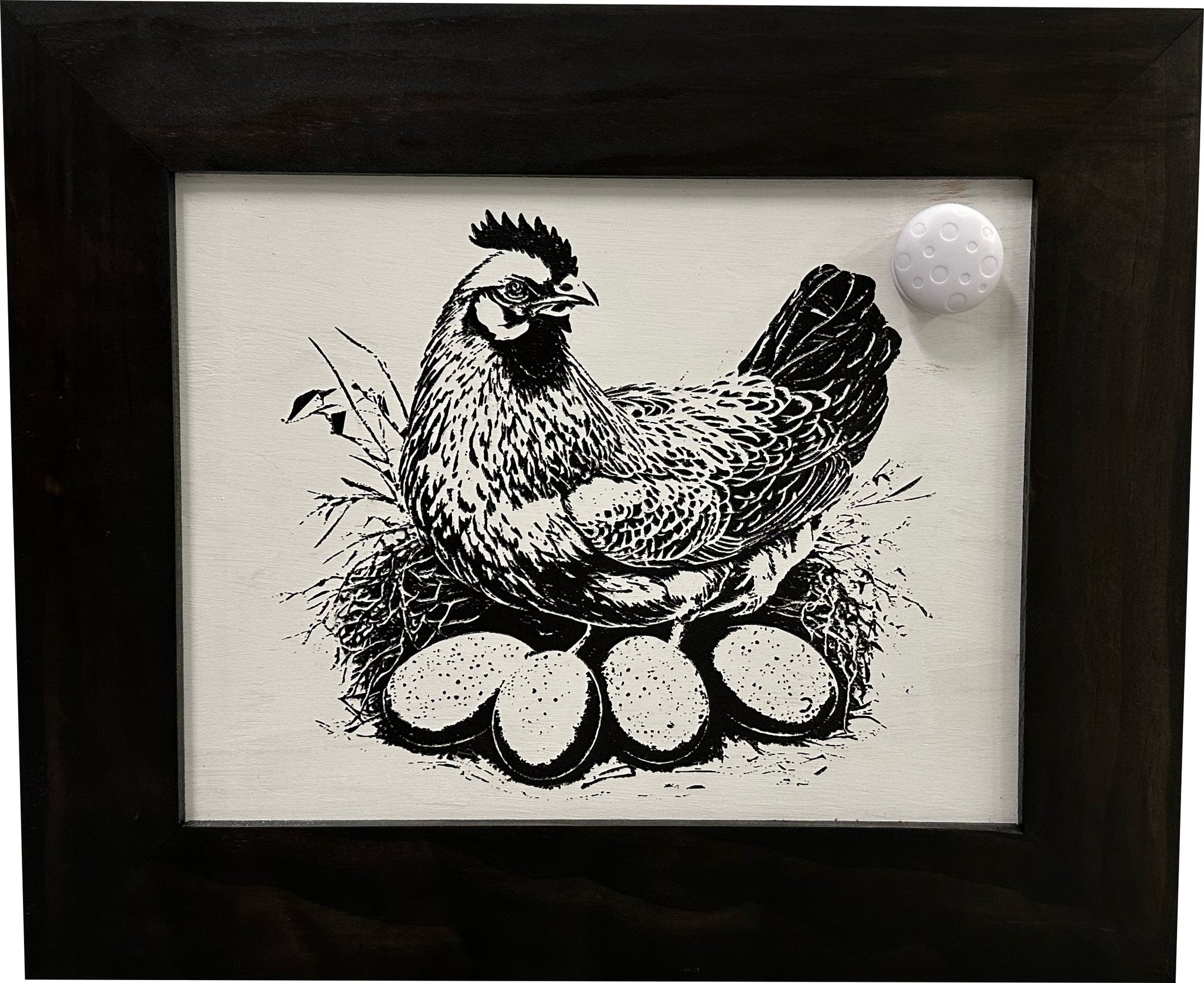Hidden Gun Safe Recessed In Wall Farmhouse Chicken And Eggs side close view