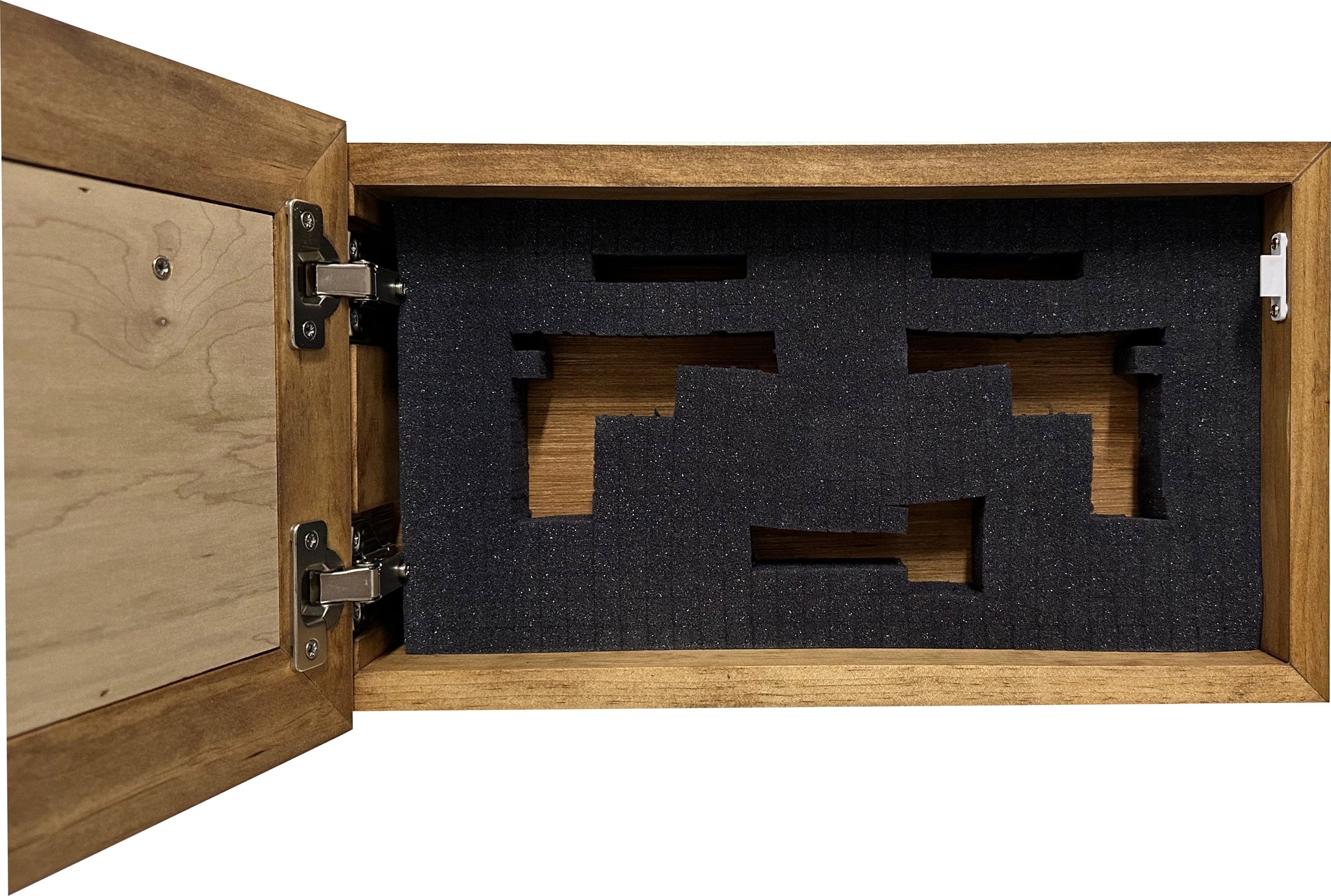 Home Defense Cabinet | Eagle & Stream Concealment Wall Art inside view