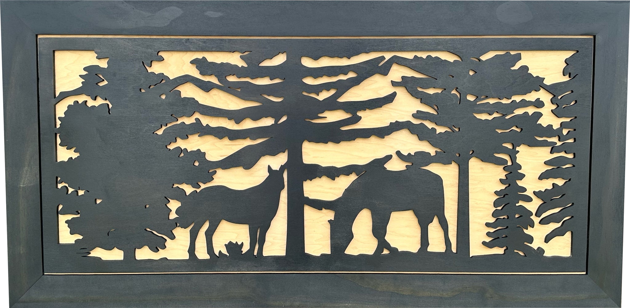 Horses Grazing Gun Concealment Hidden Gun Cabinet front look