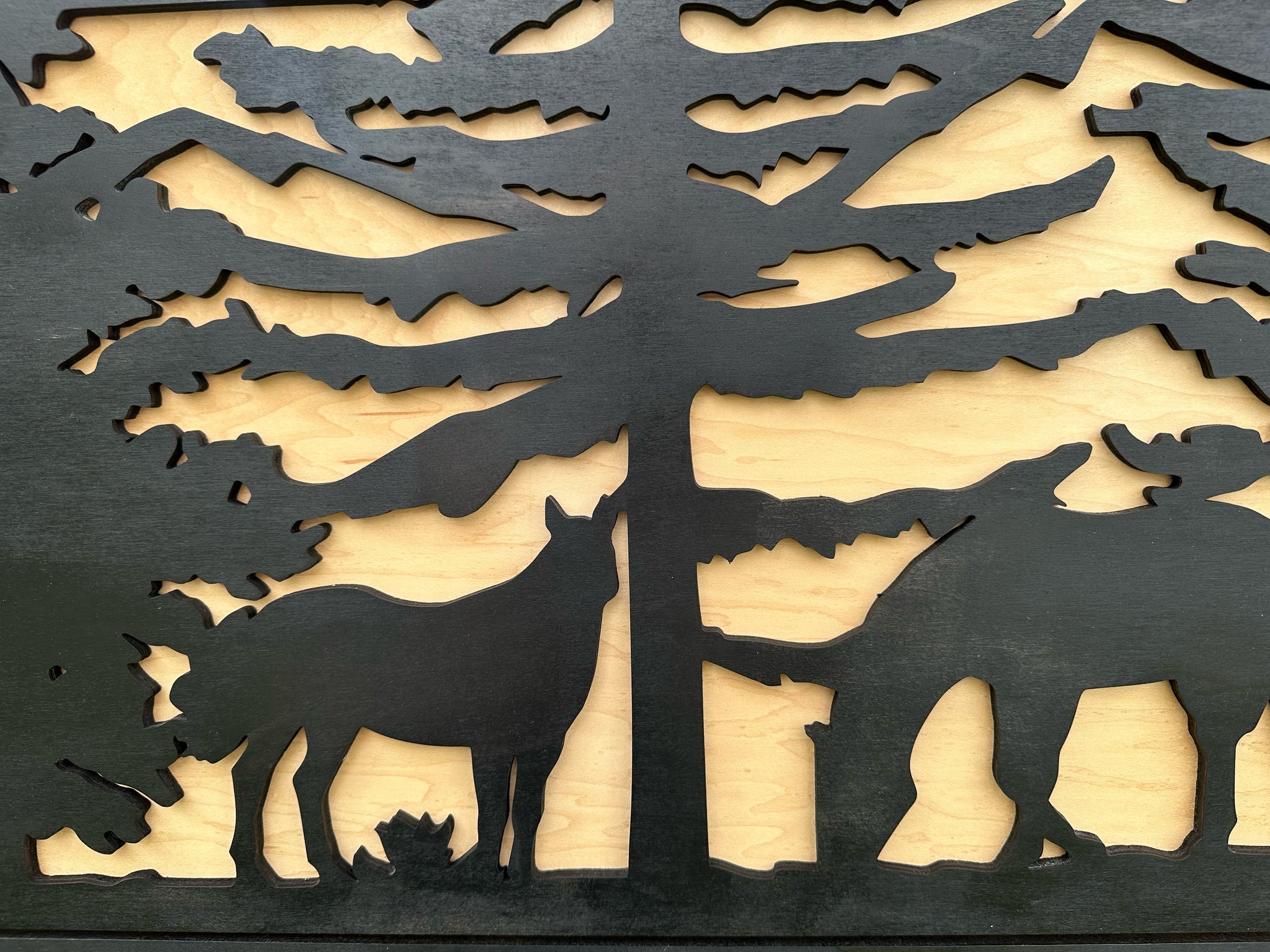 Horses Grazing Gun Concealment Hidden Gun Cabinet front view