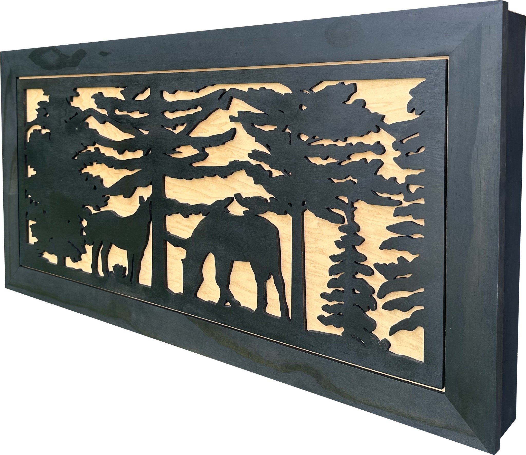 Horses Grazing Gun Concealment Hidden Gun Cabinet with side view