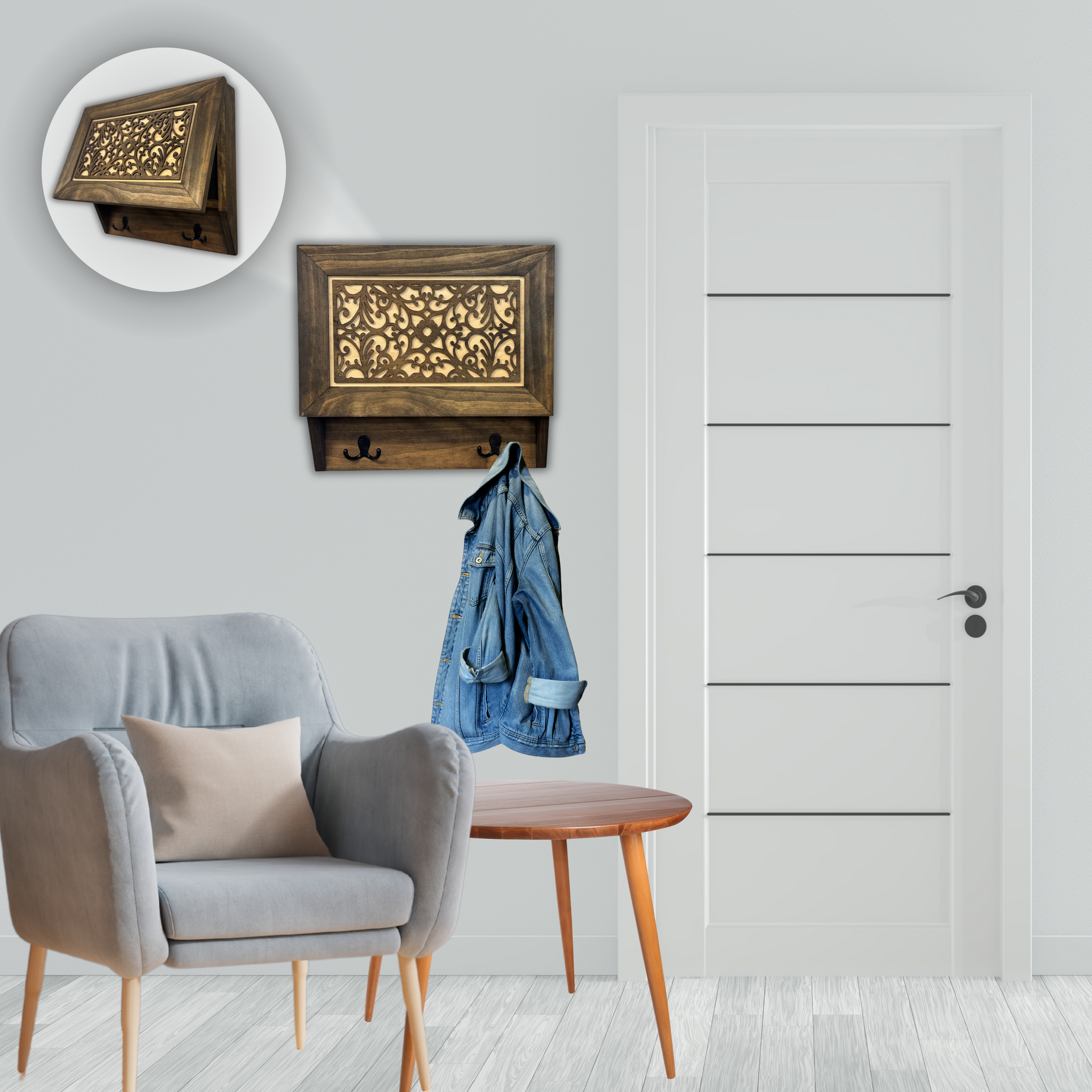 Infinity Circle Coat Rack Hidden Gun Cabinet Concealment