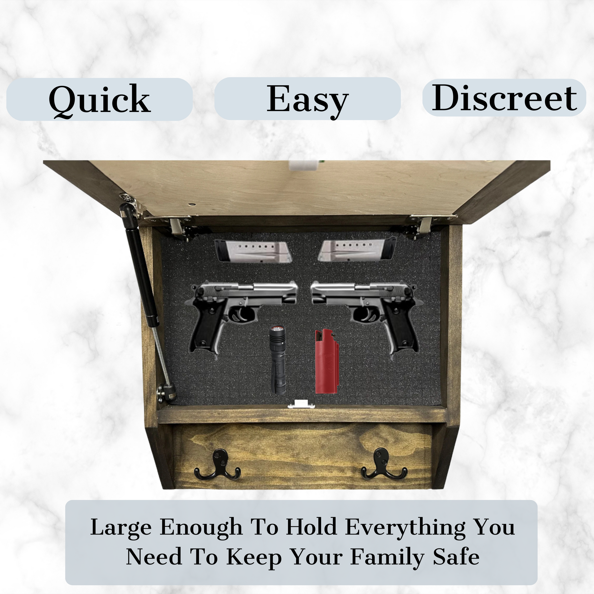 Infinity Circle Coat Rack Hidden Gun Cabinet Concealment | Quick Easy Discreet