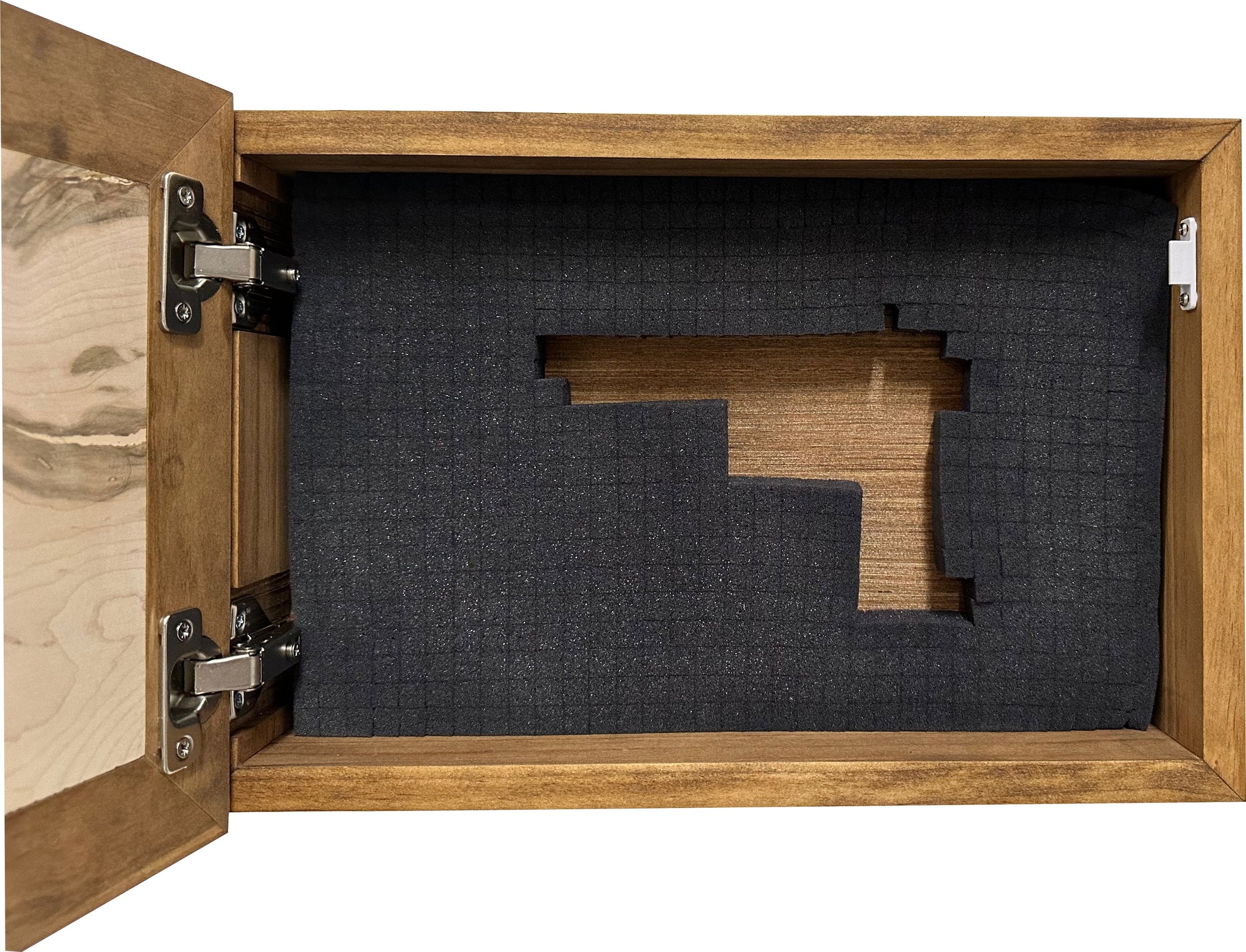 Iwo Jima Flag Raising Decorative Wall-Mounted Gun Cabinet full open