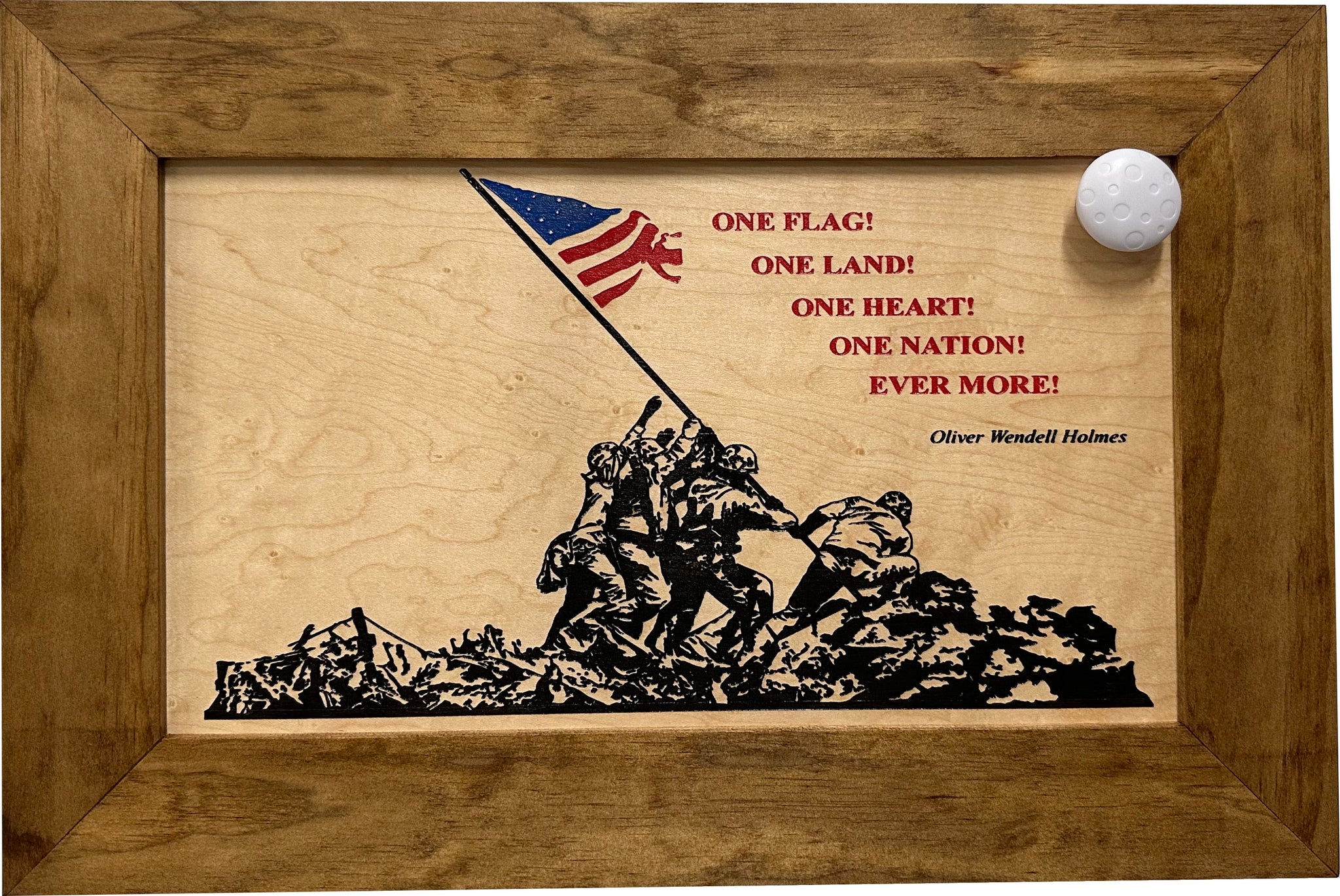 Iwo Jima Flag Raising Decorative Wall-Mounted Gun Cabinet with key