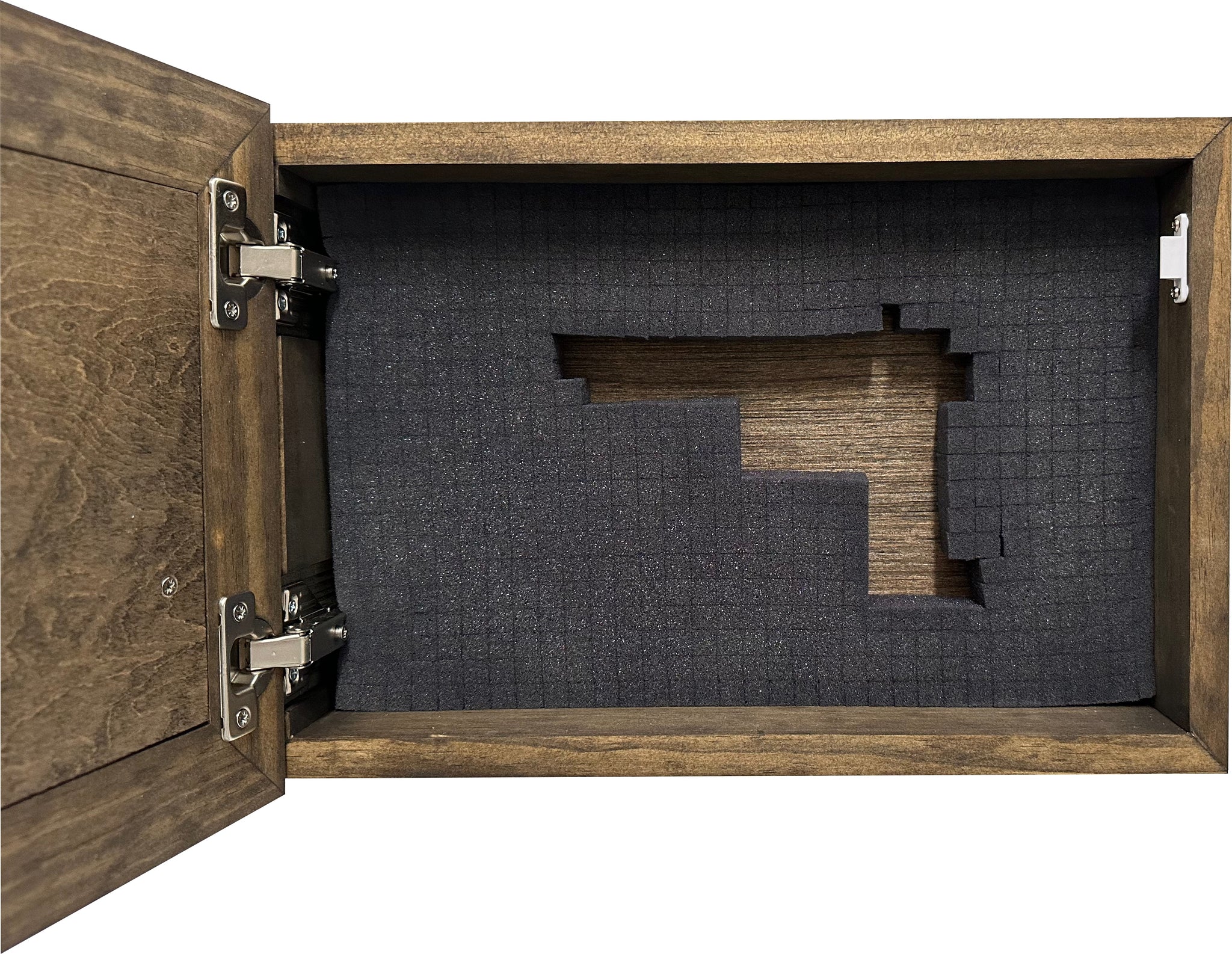 Jacobean American Flag & Patriotism Wall-Mounted Gun Cabinet full open