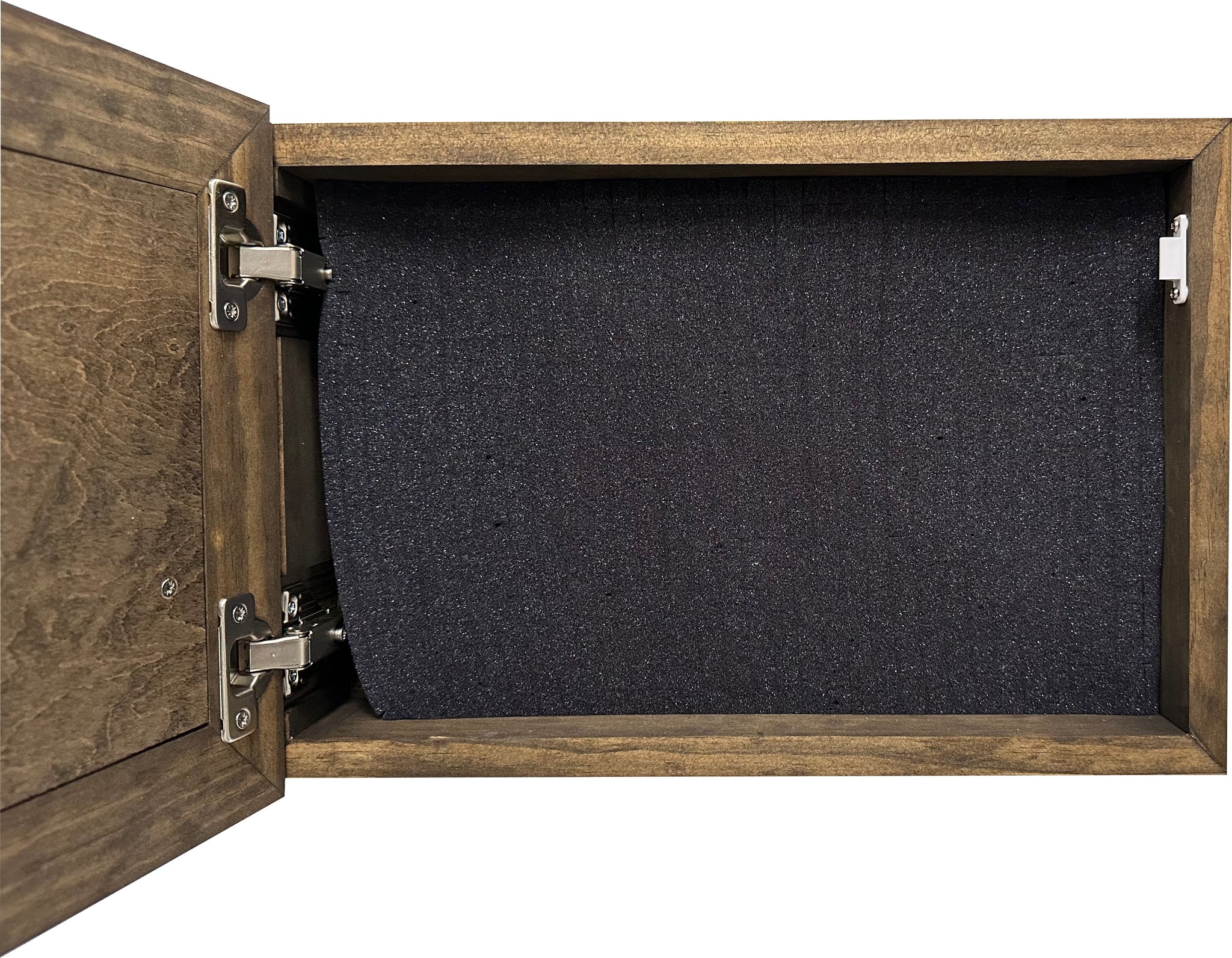 Jacobean American Flag & Patriotism Wall-Mounted Gun Cabinet full open look