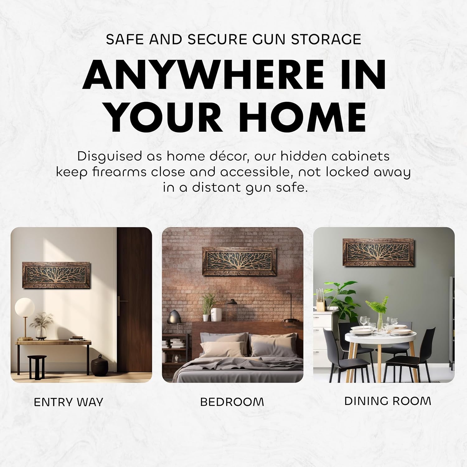 Large Birds in a Tree Gun Concealment Furniture install anywhere in your home