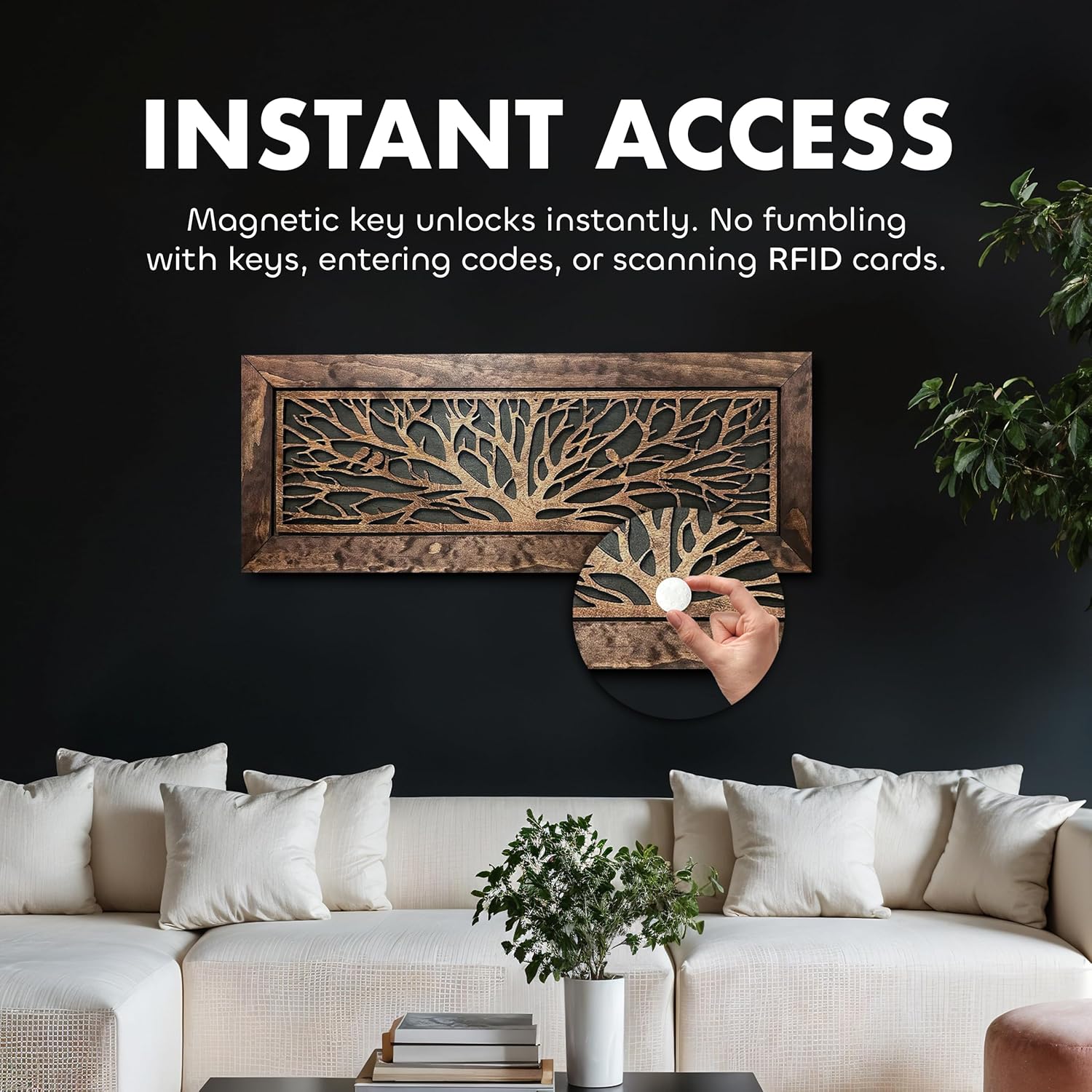 Large Birds in a Tree Gun Concealment Furniture with Instant access