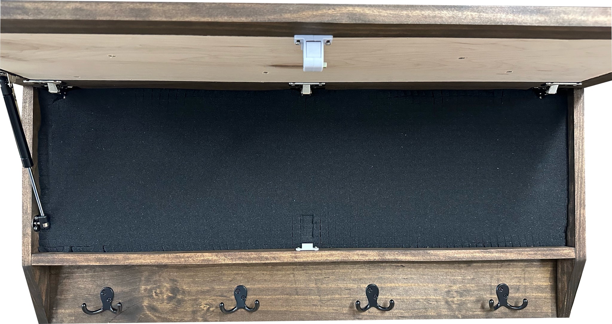 Large Deer Hunter Hidden Gun Storage Shelf with full open look