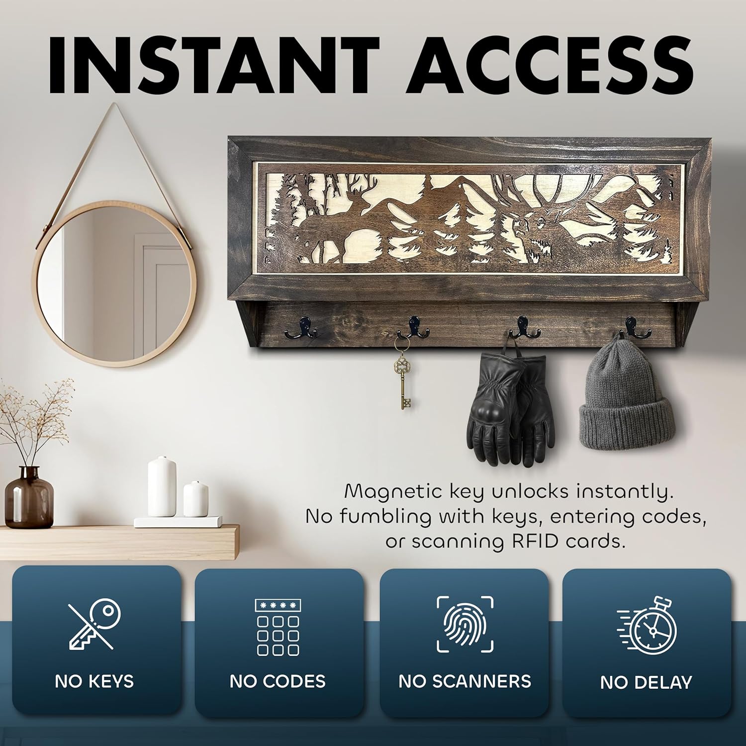 Large Deer Hunter Hidden Gun Storage Shelf with instant access-ccf4-454d-b0ca-affda42121ae