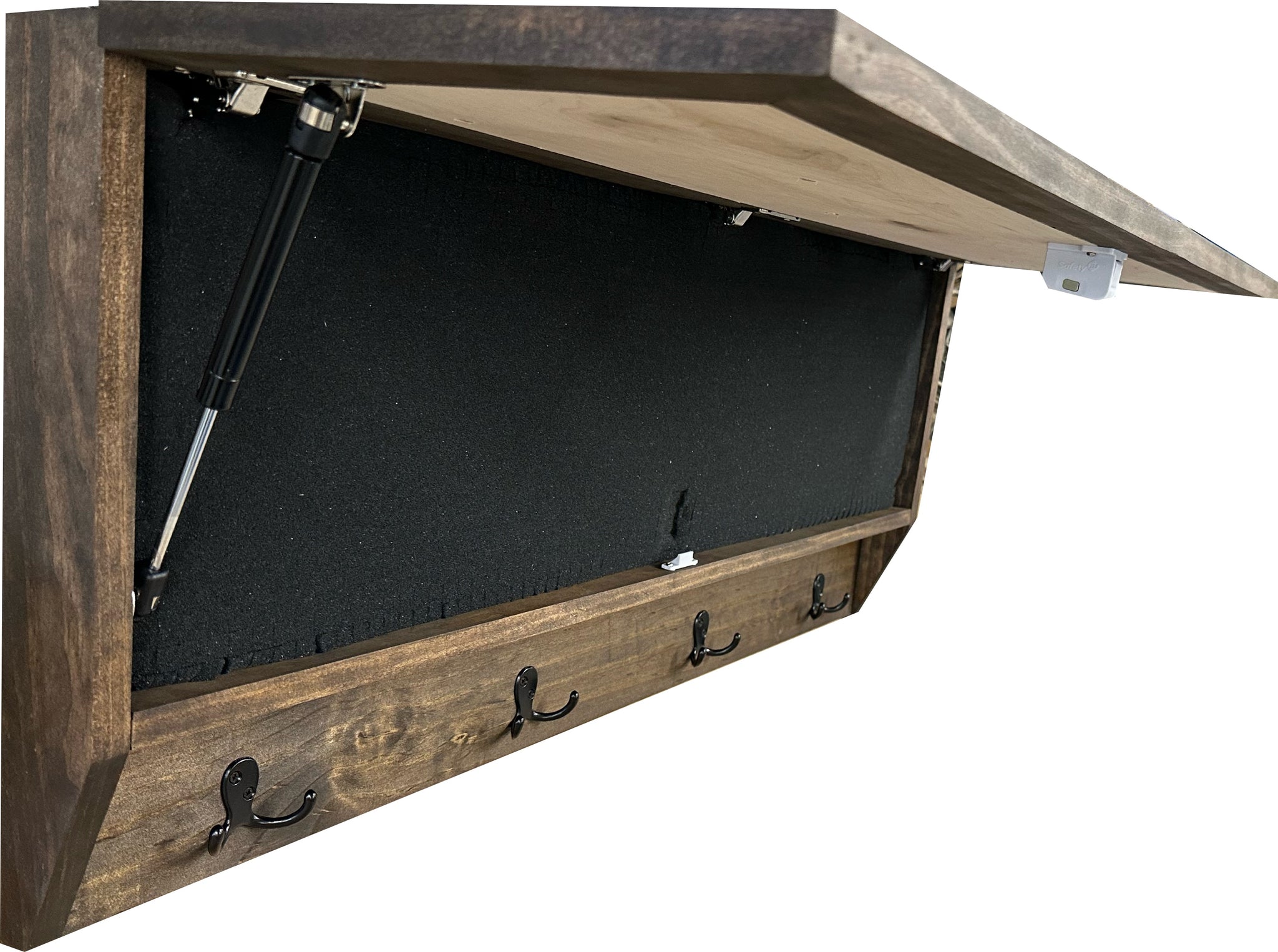 Large Deer Hunter Hidden Gun Storage Shelf with side partial open