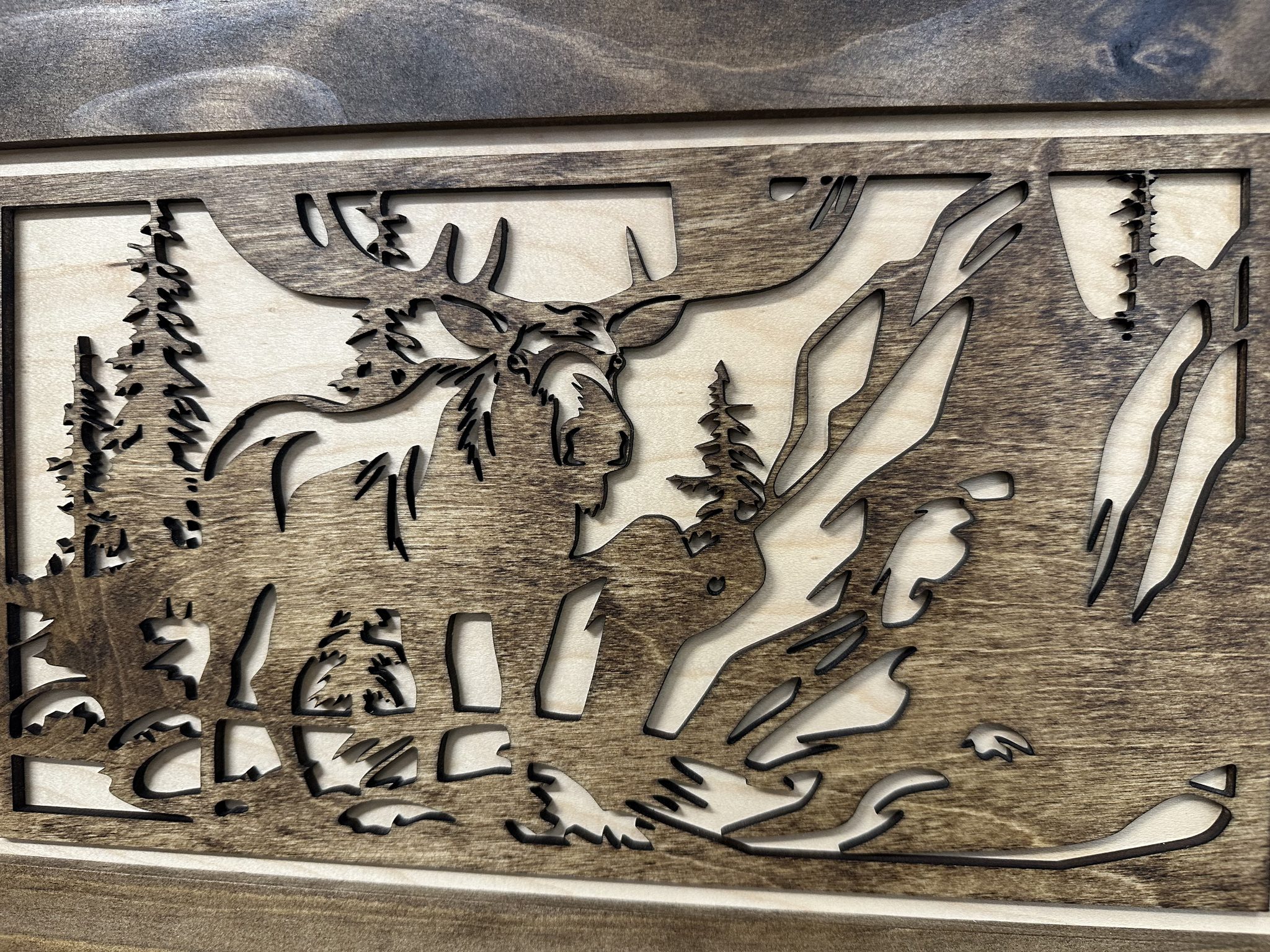 Moose in the Woods Gun Concealment Furniture close view