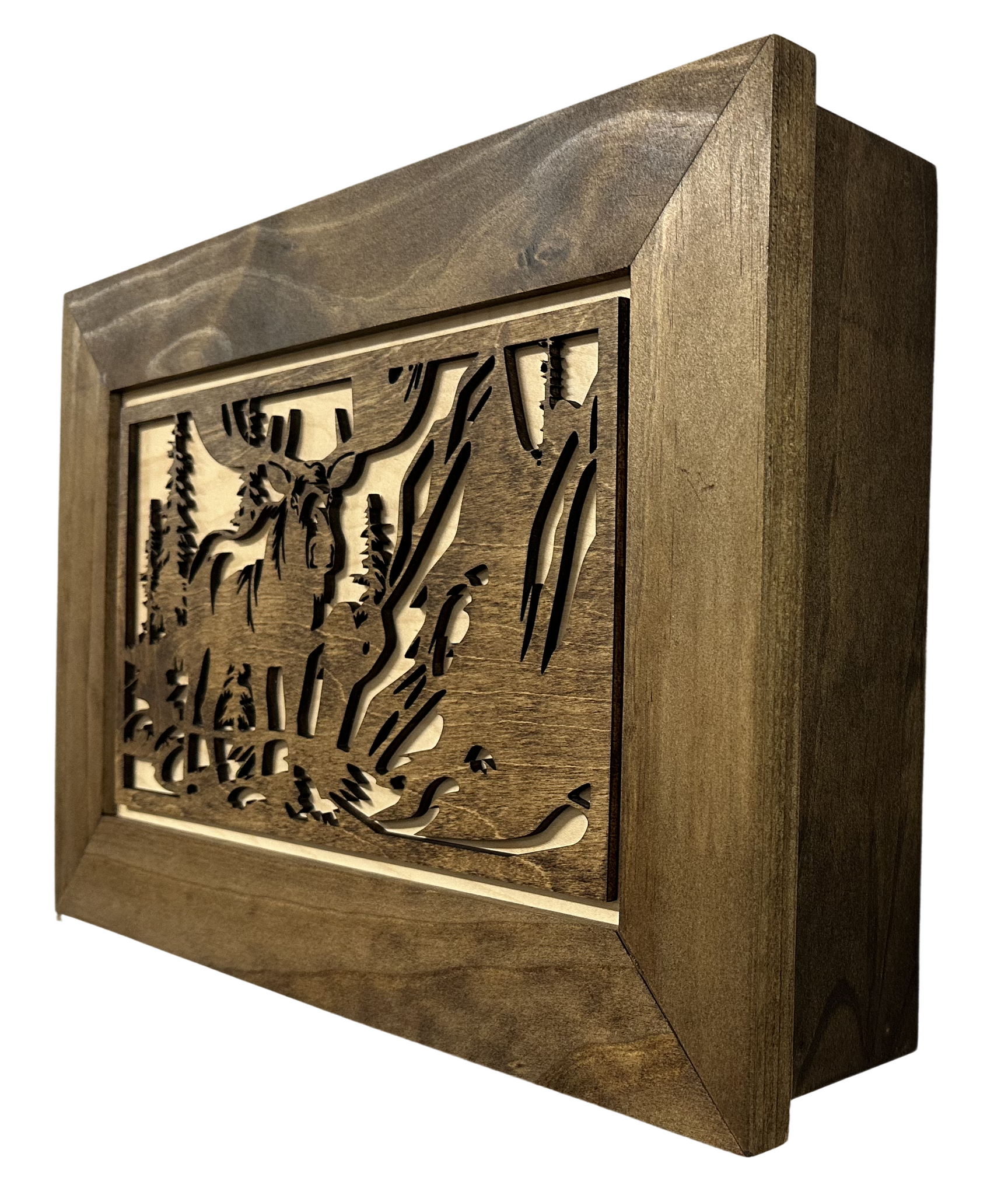 Moose in the Woods Gun Concealment Furniture storage side view
