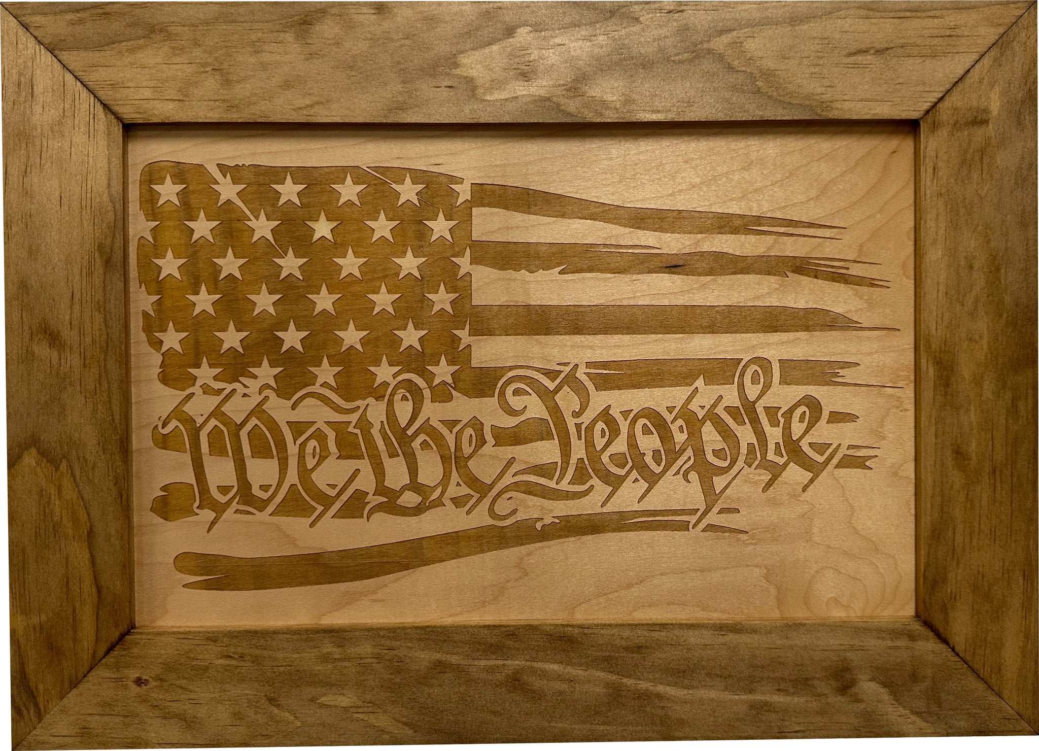 Natural American Flag We The People Decorative Hidden Gun | Bellewood Designs