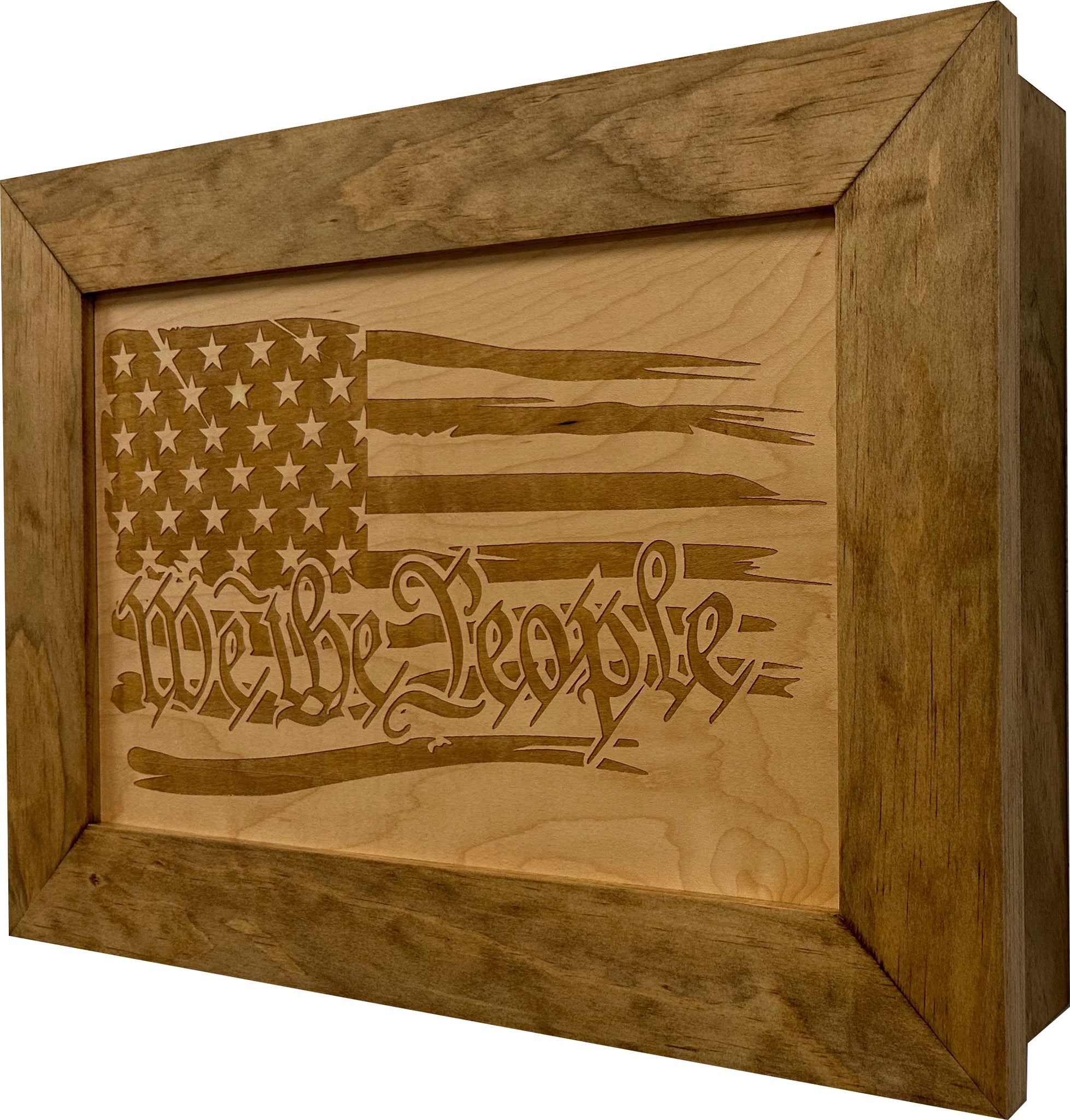 Natural American Flag We The People Decorative Hidden Gun side look