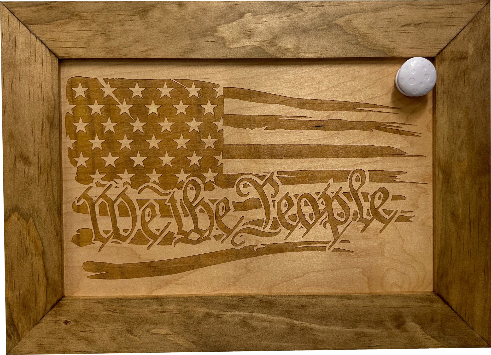 Natural American Flag We The People Decorative Hidden Gun with key