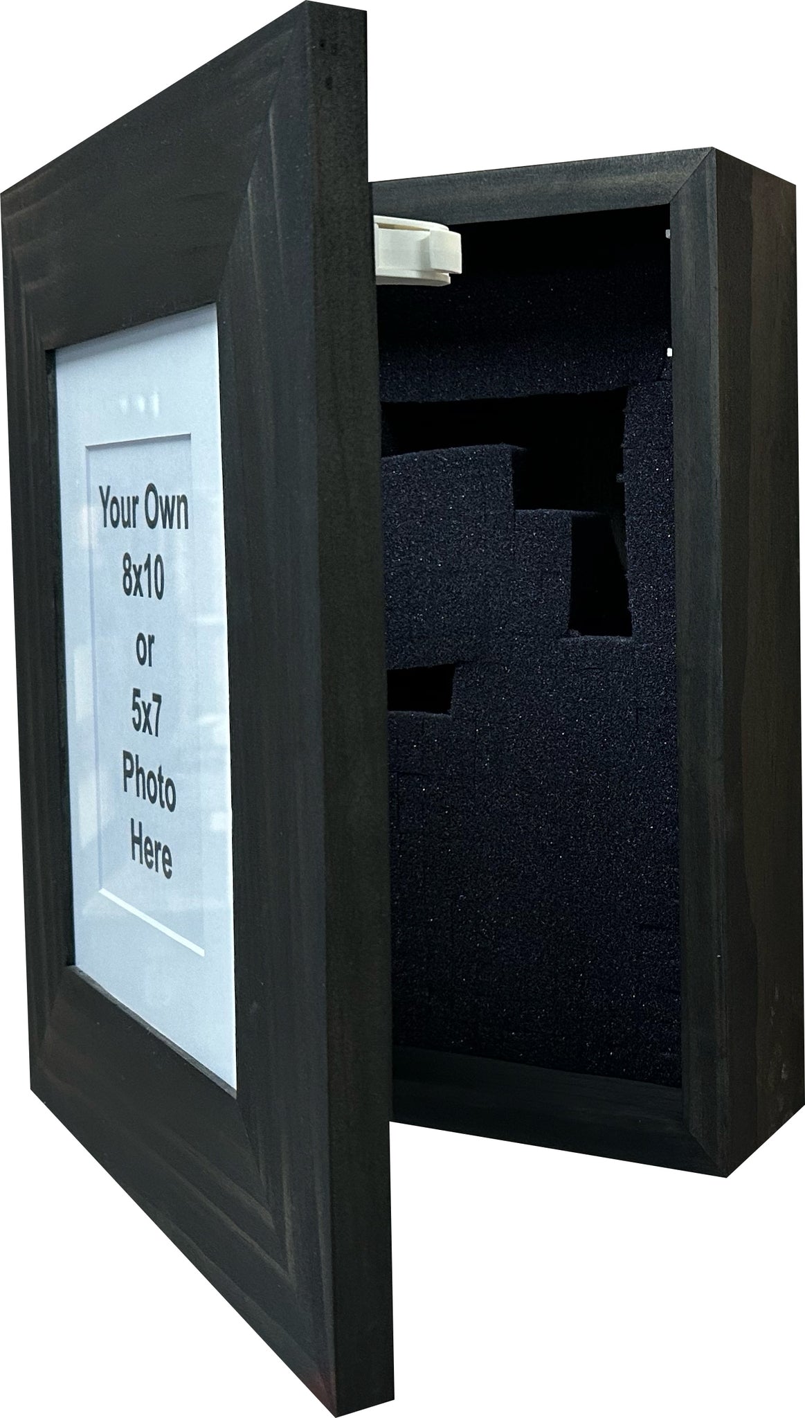 Picture Frame Hidden Gun Storage Cabinet Decor Parital Open