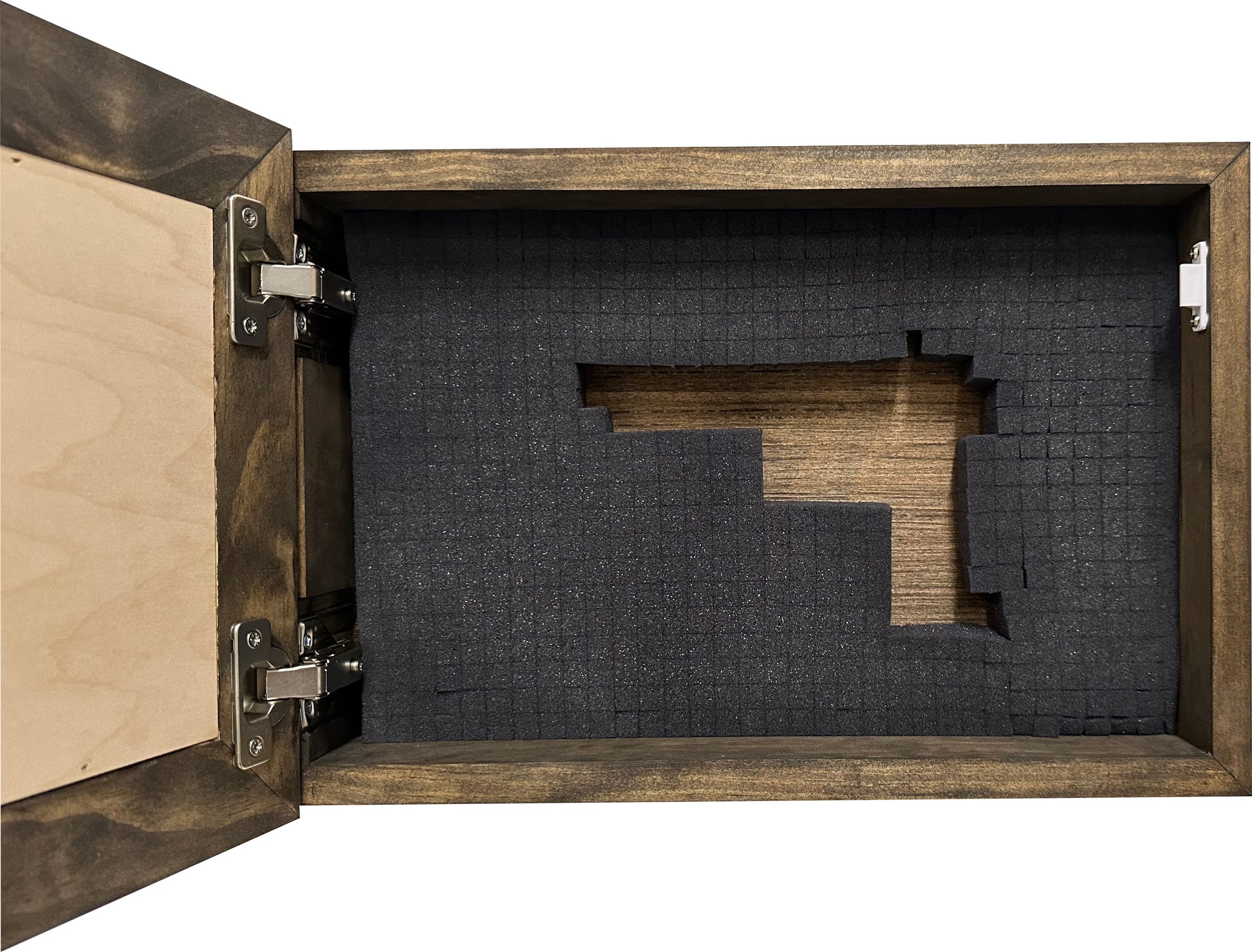 Psalm 46:10 wall-mounted hidden gun cabinet with rustic wood design