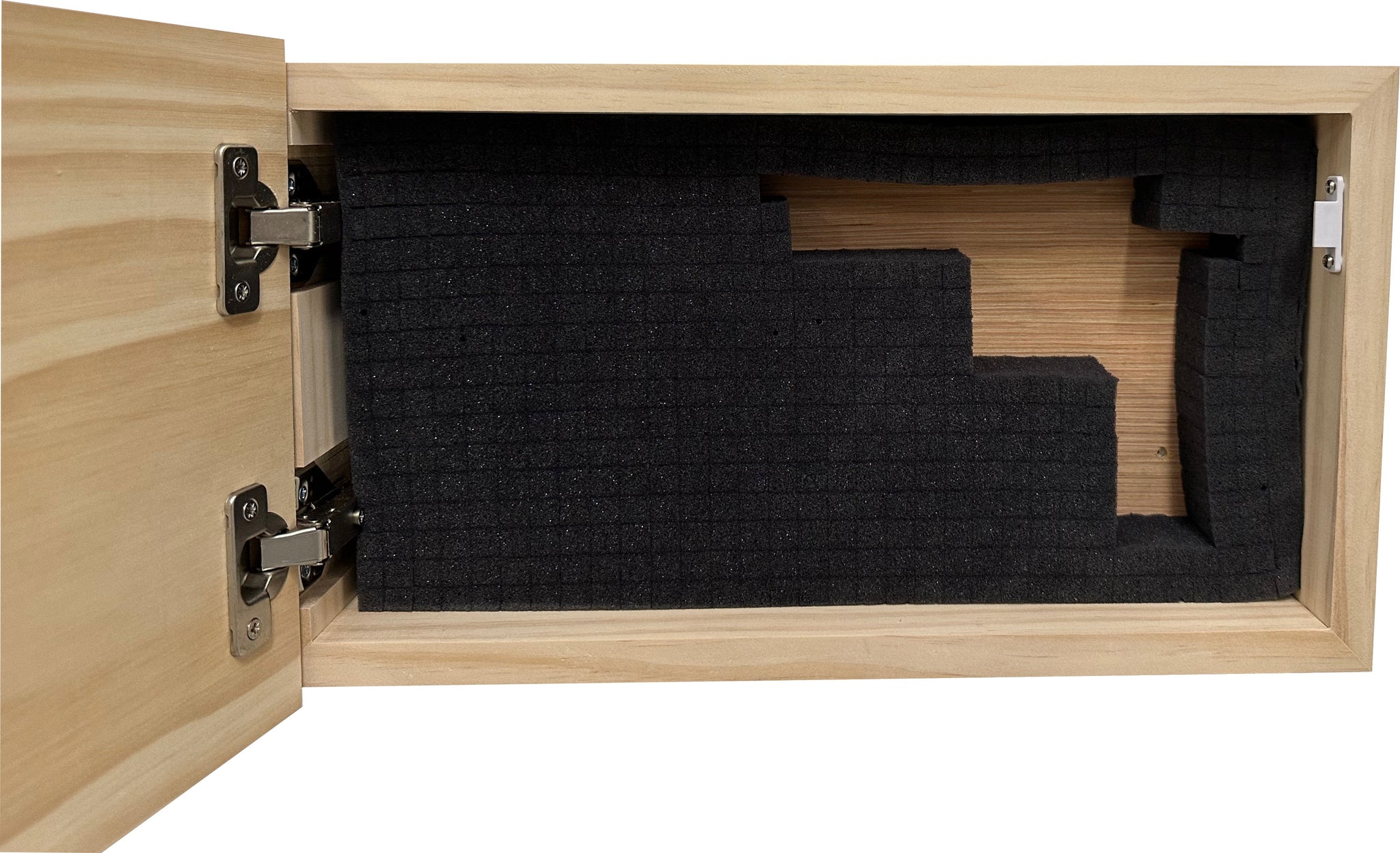 Red & Blue American Flag Decorative Wall-Mounted Gun Cabinet  inside look