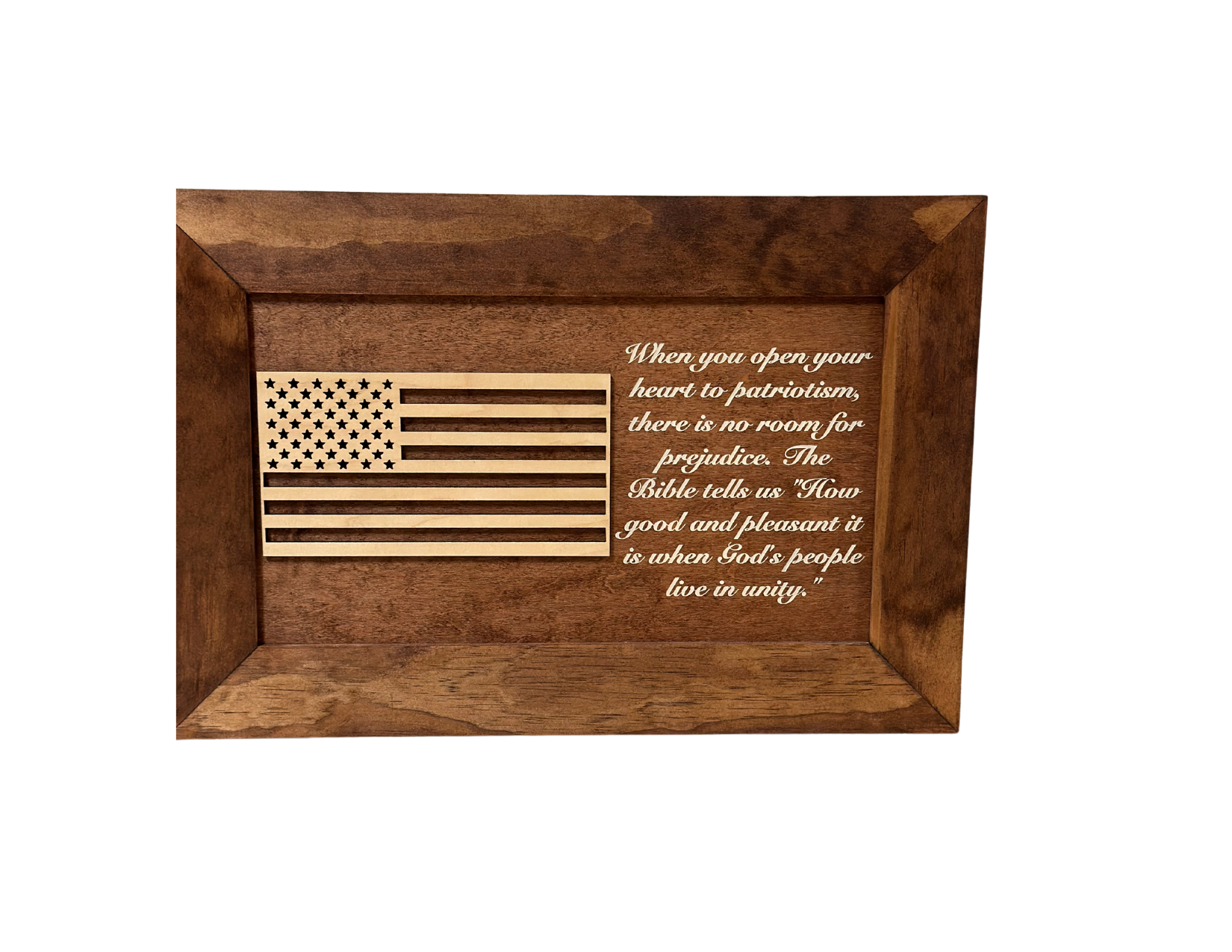 Red Oak American Flag & Patriotism Wall-Mounted Gun Cabinet Front View
