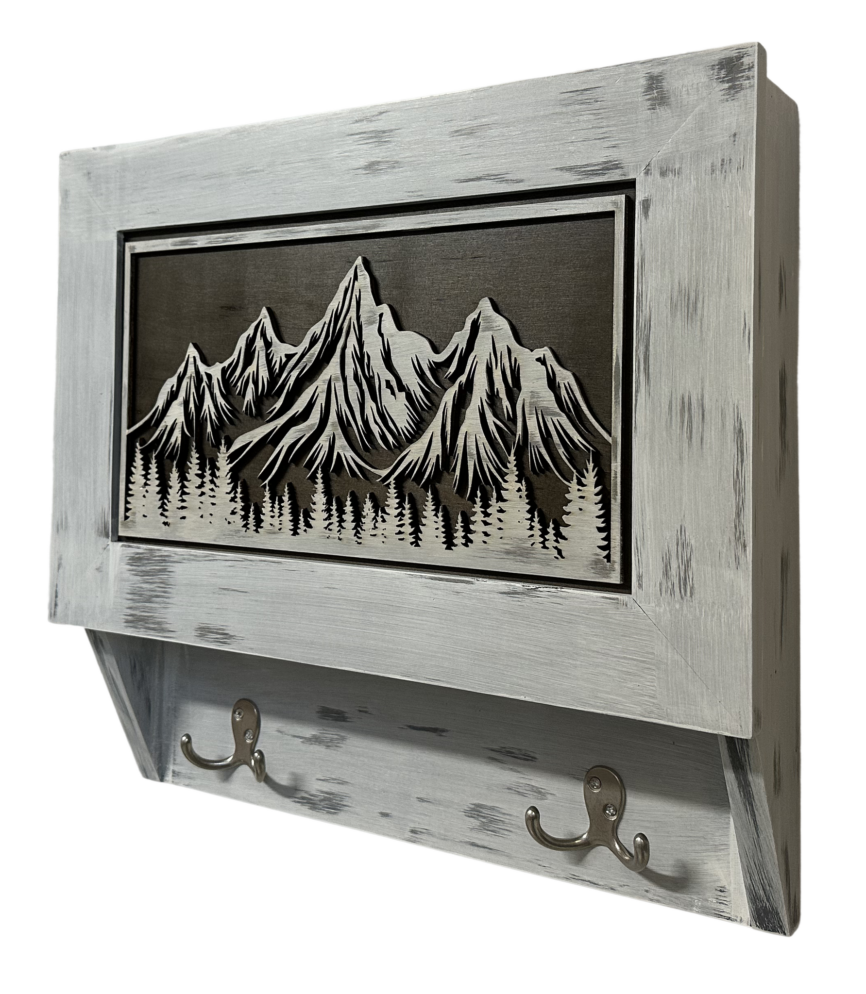 Snow Mountain Hidden Gun Safe Coat Rack Wall Cabinet side view
