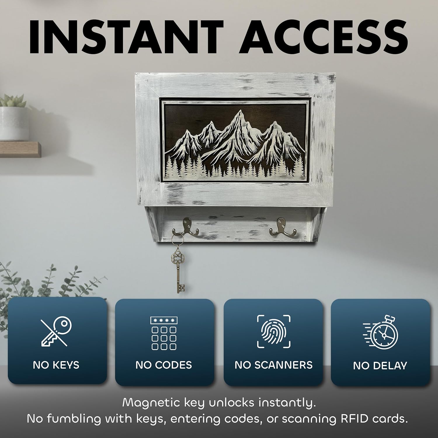 Snow Mountain Hidden Gun Safe Coat Rack Wall Cabinet with instant access