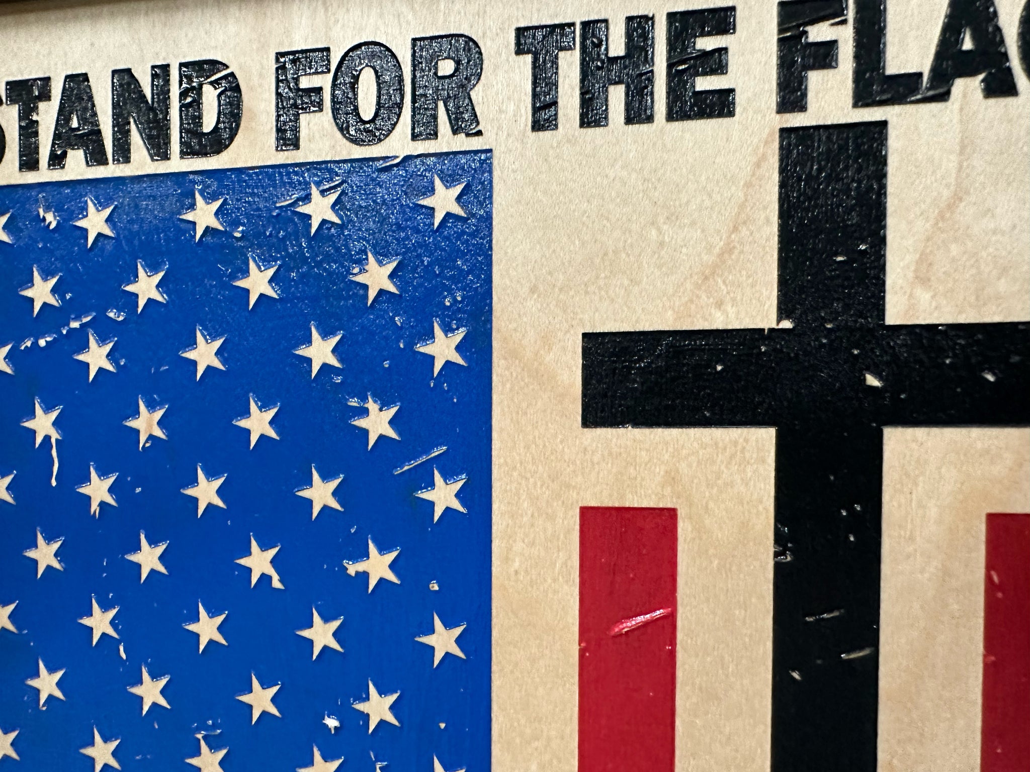  Stand For The Flag American Flag Hidden Gun Storage Cabinet Close look