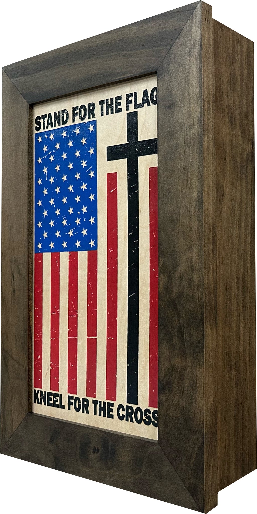 Stand For The Flag American Flag Hidden Gun Storage Cabinet Side view