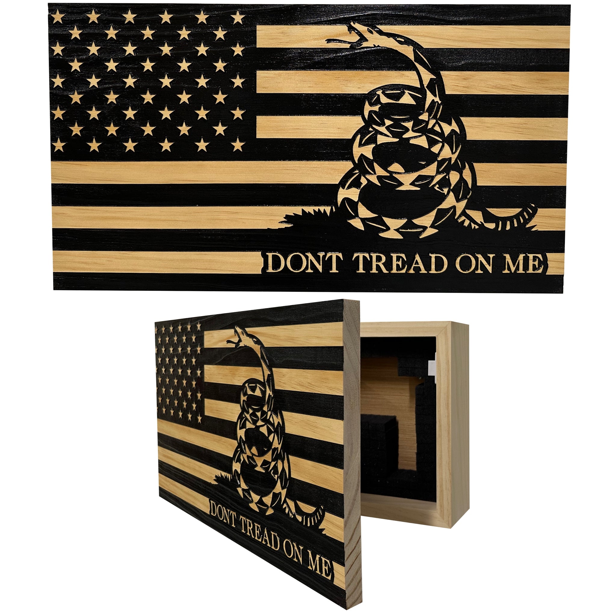 Stripes Dont Tread On Me Decorative Wall-Mounted Gun Cabinet