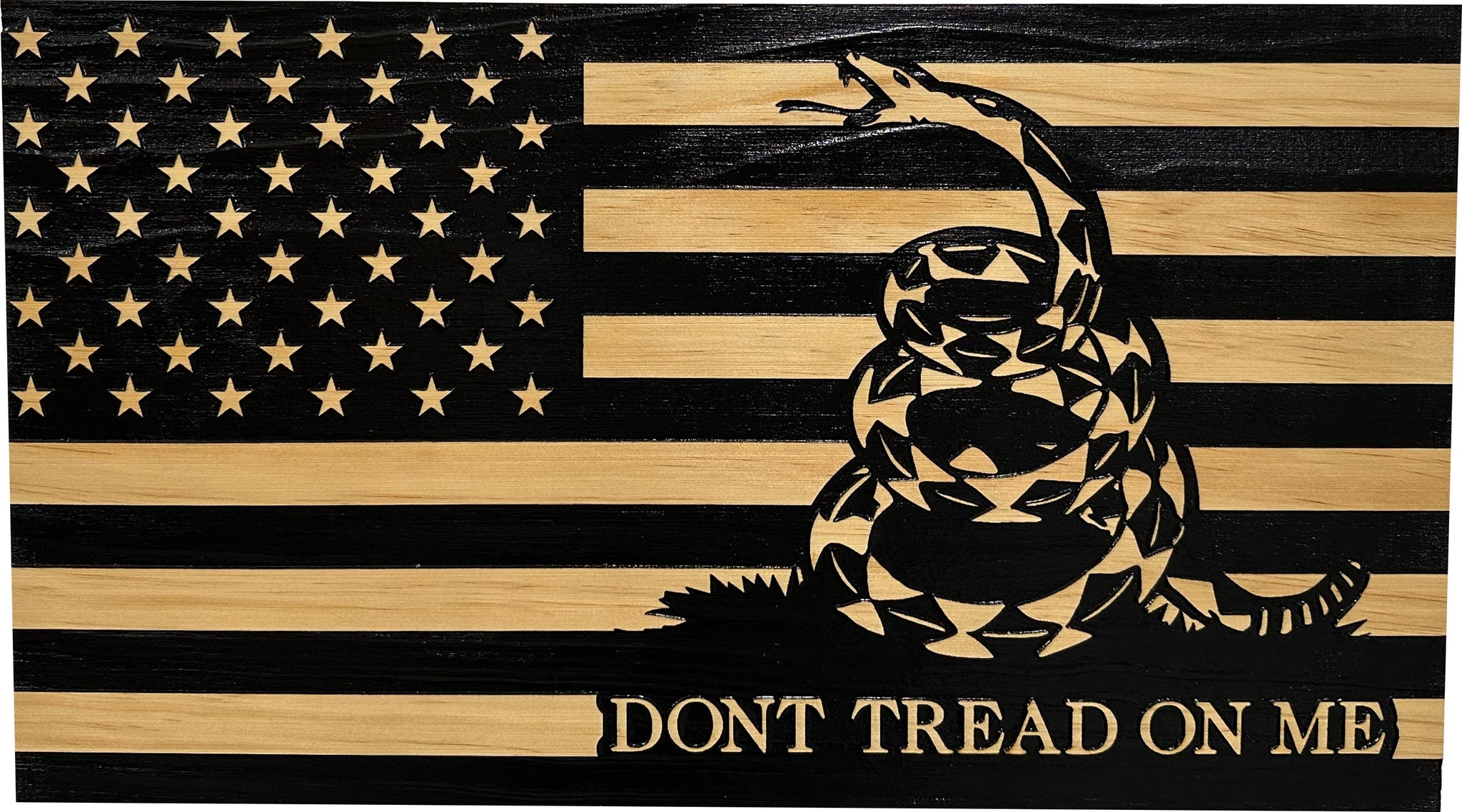 Stripes Dont Tread On Me Decorative Wall-Mounted Gun Cabinet Close look