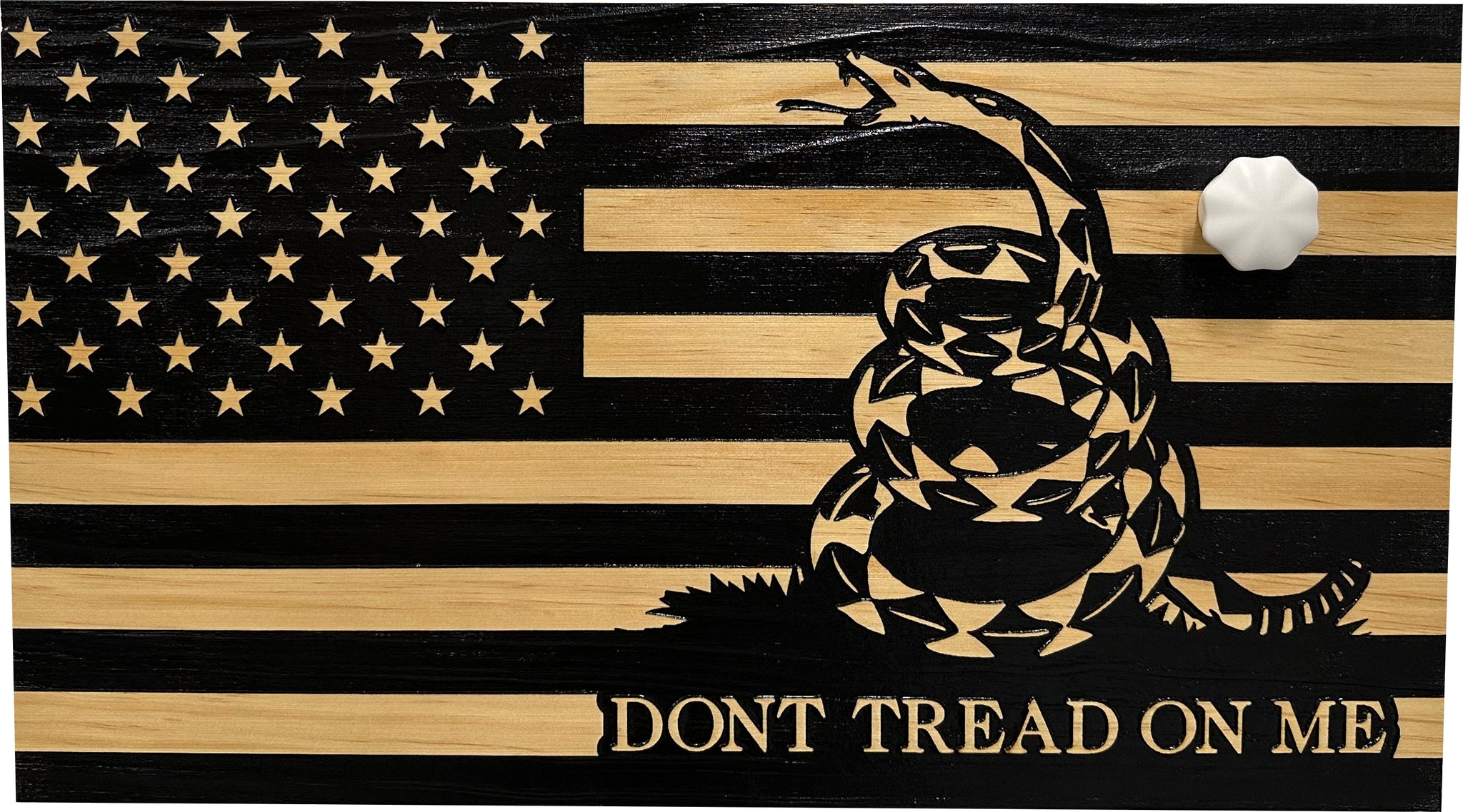 Stripes Dont Tread On Me Decorative Wall-Mounted Gun Cabinet with key