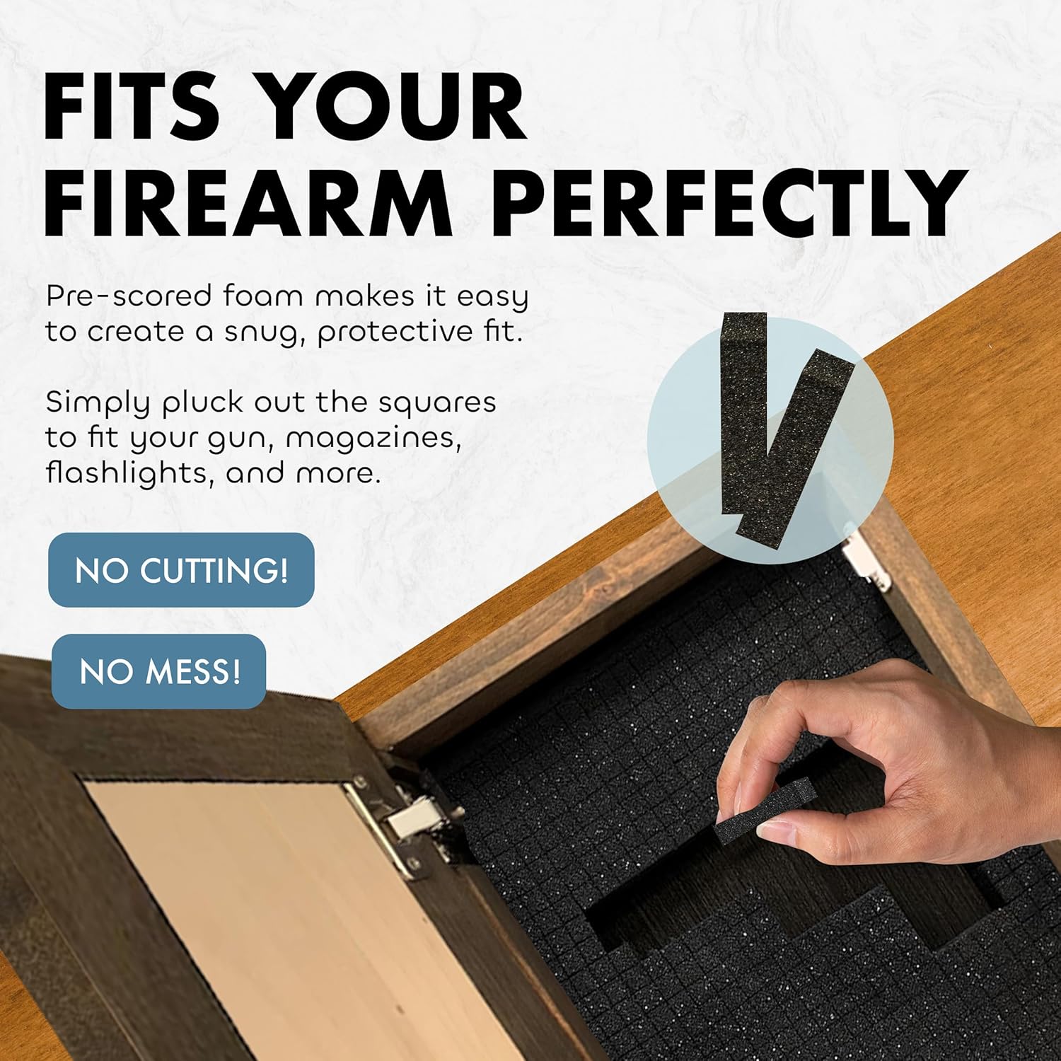 Three Layered Cross Wall-Mounted Secure Hidden Gun Cabinet with form fit