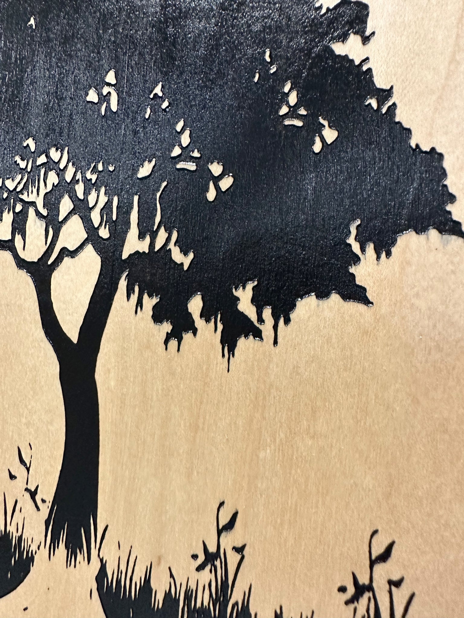 Tree Roots Silhouette Hidden Gun Storage Shelf Design